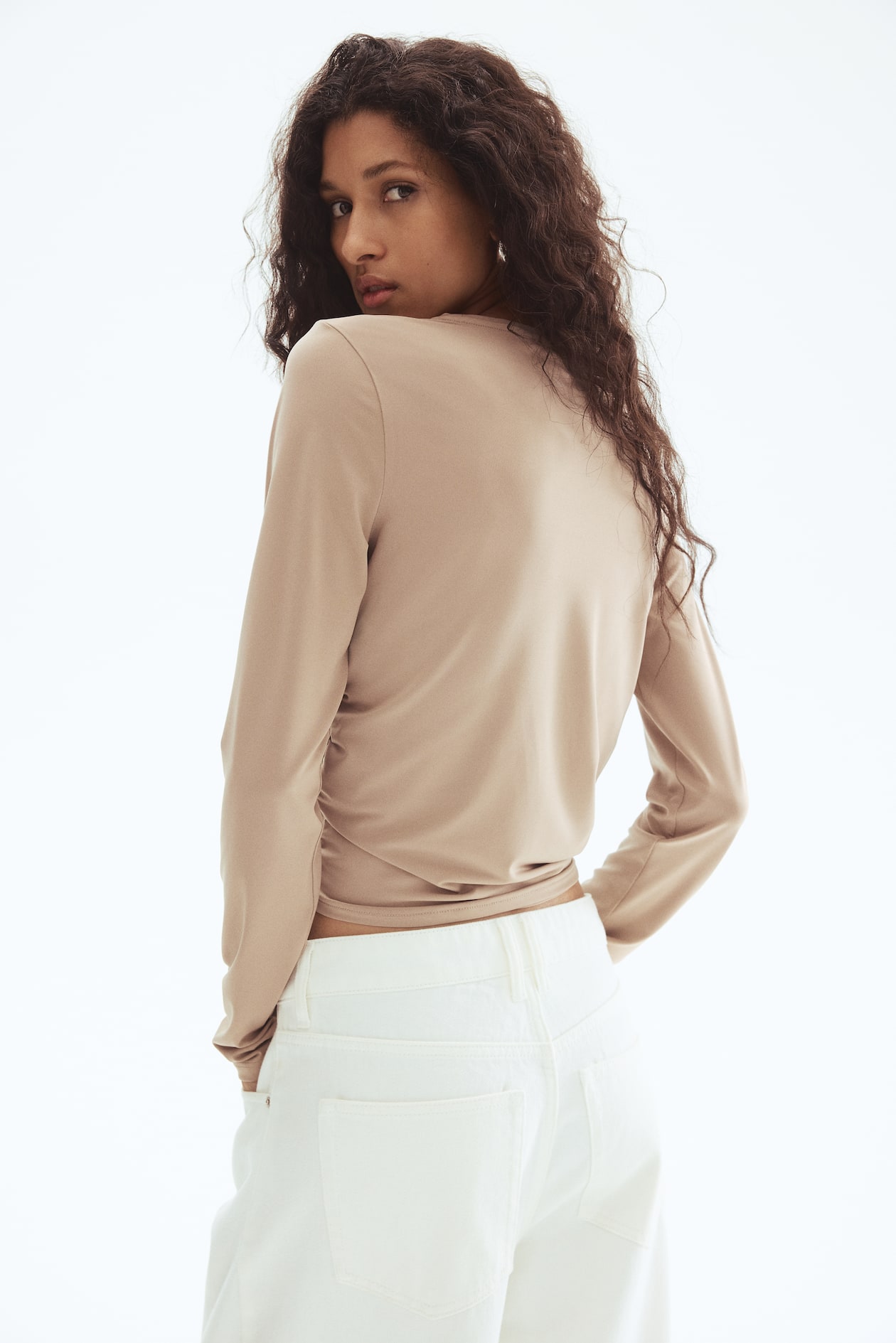 Draped Long-Sleeved Top - image 3