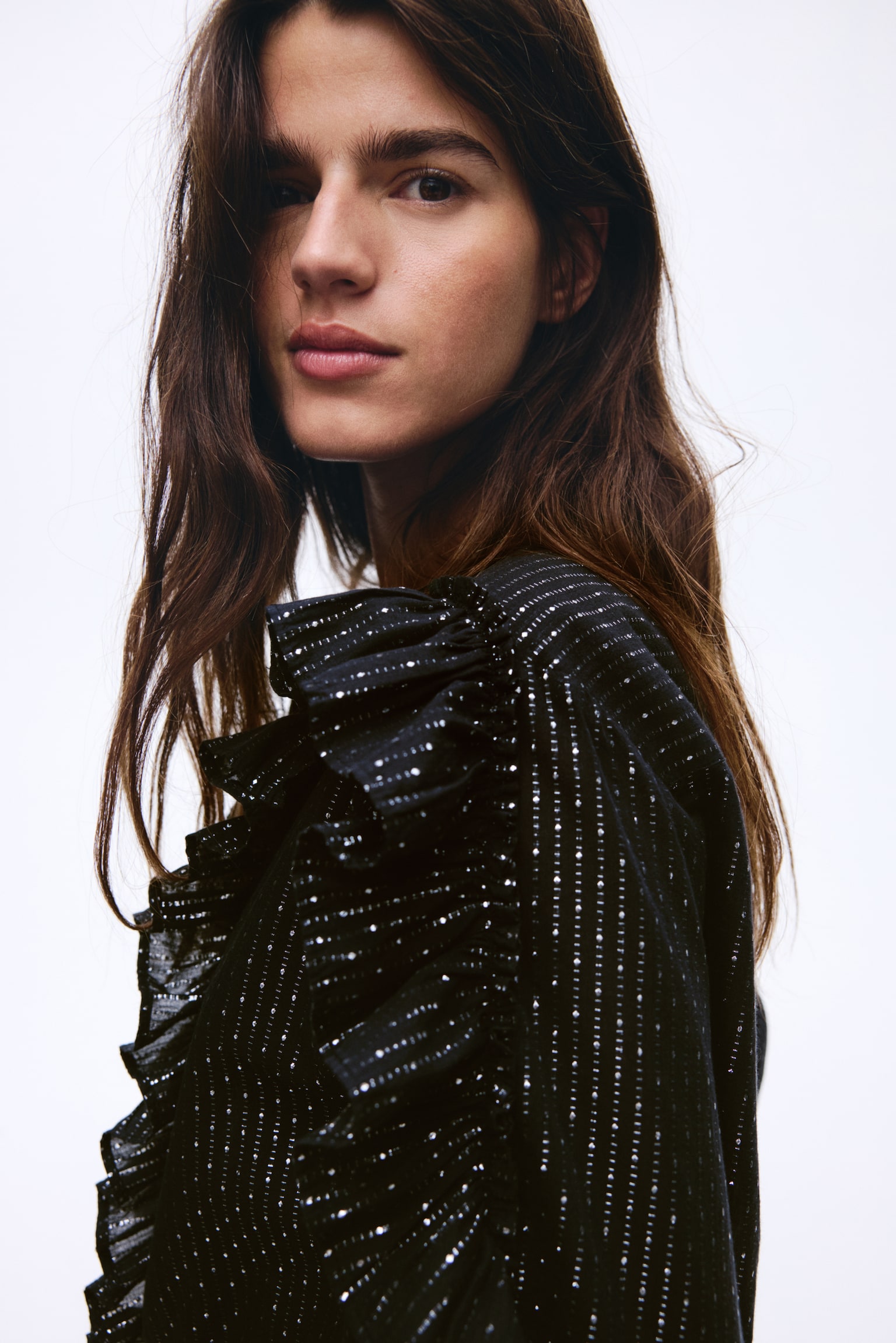 Blouse volantée - Dusty blue/Black - 4