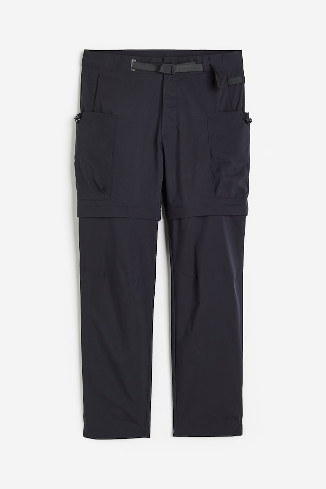 Water-repellent zip-off hiking trousers - Black/Brown - 1