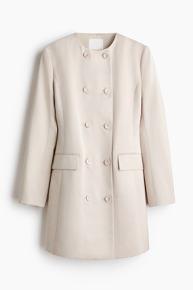 Robe blazer à fermeture croisée - Beige clair/Rouge/Crème - 1