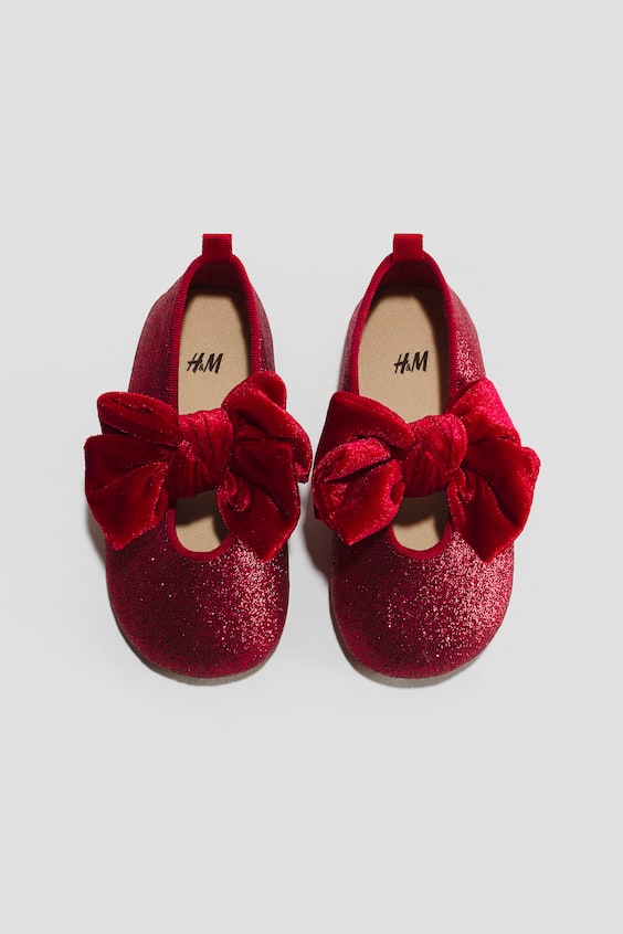Детские балетки H&M Bow-Detail Ballet Flats, цвет: Красный