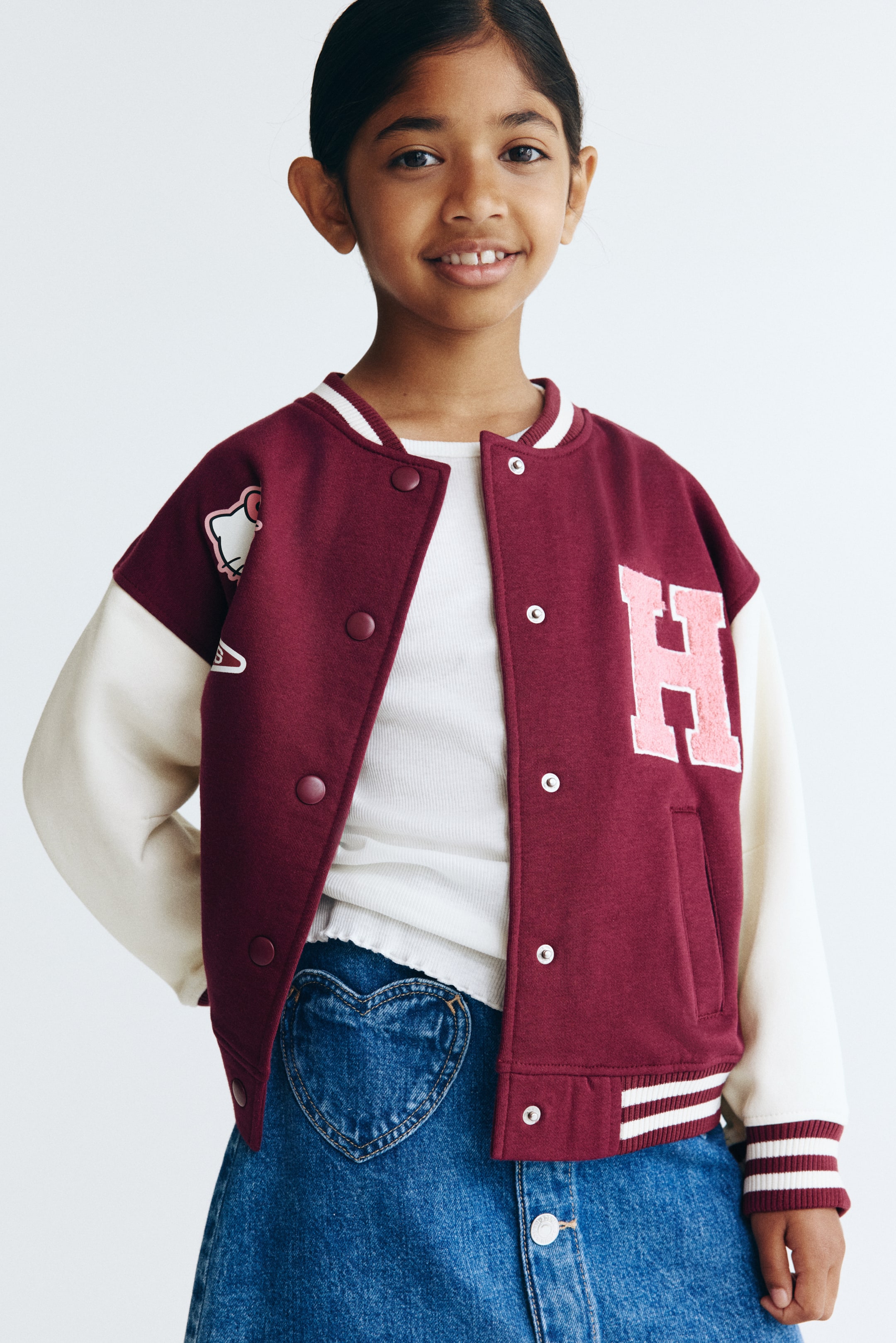 Детские куртки H&M Oversized Motif-Detail Baseball Jacket — фото 5