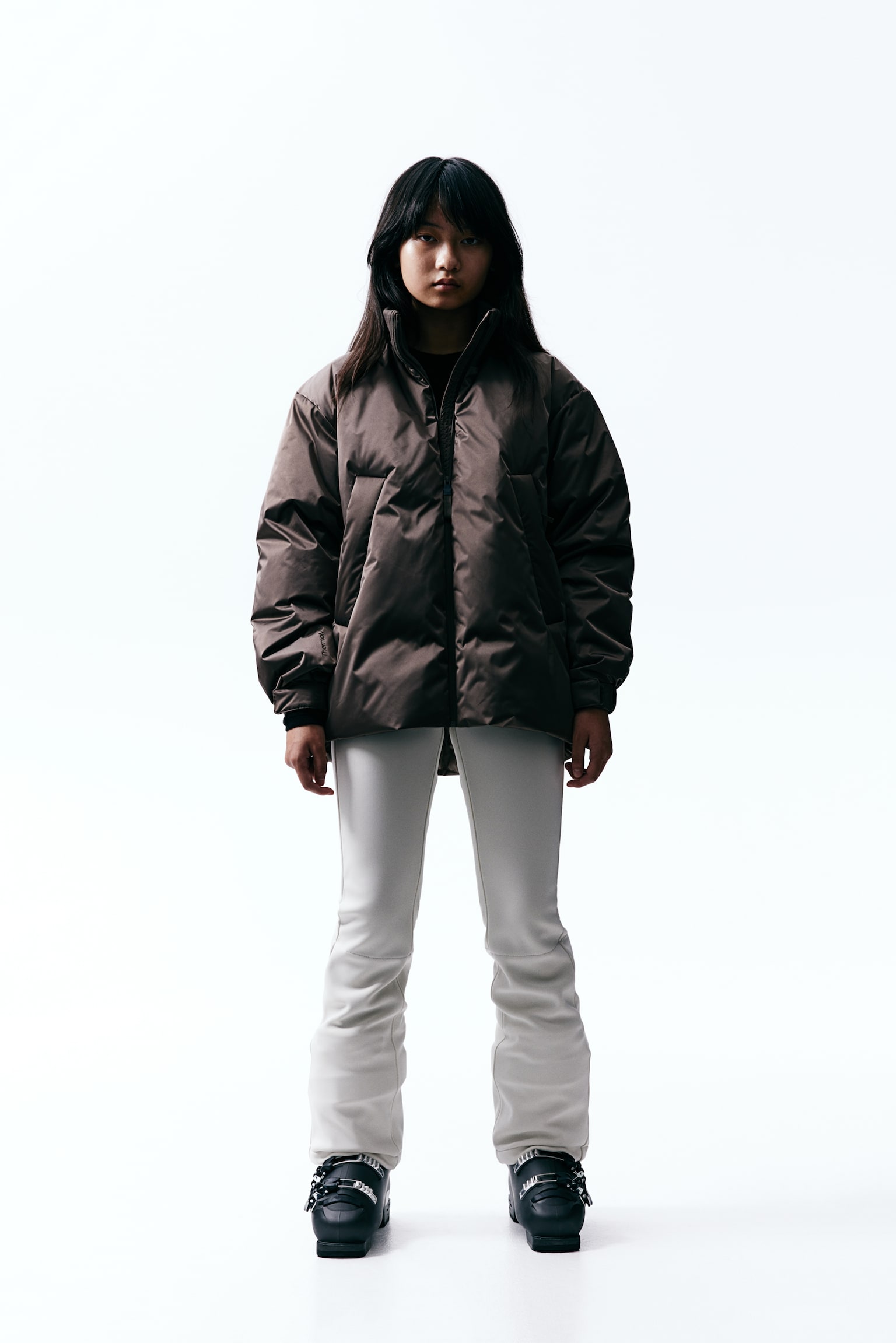 Down ski jacket in ThermoMove™ - Dark brown - 4