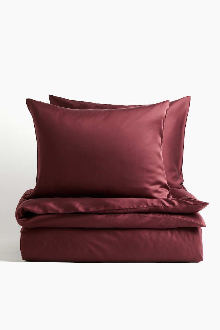 Parure de couette lit double en satin