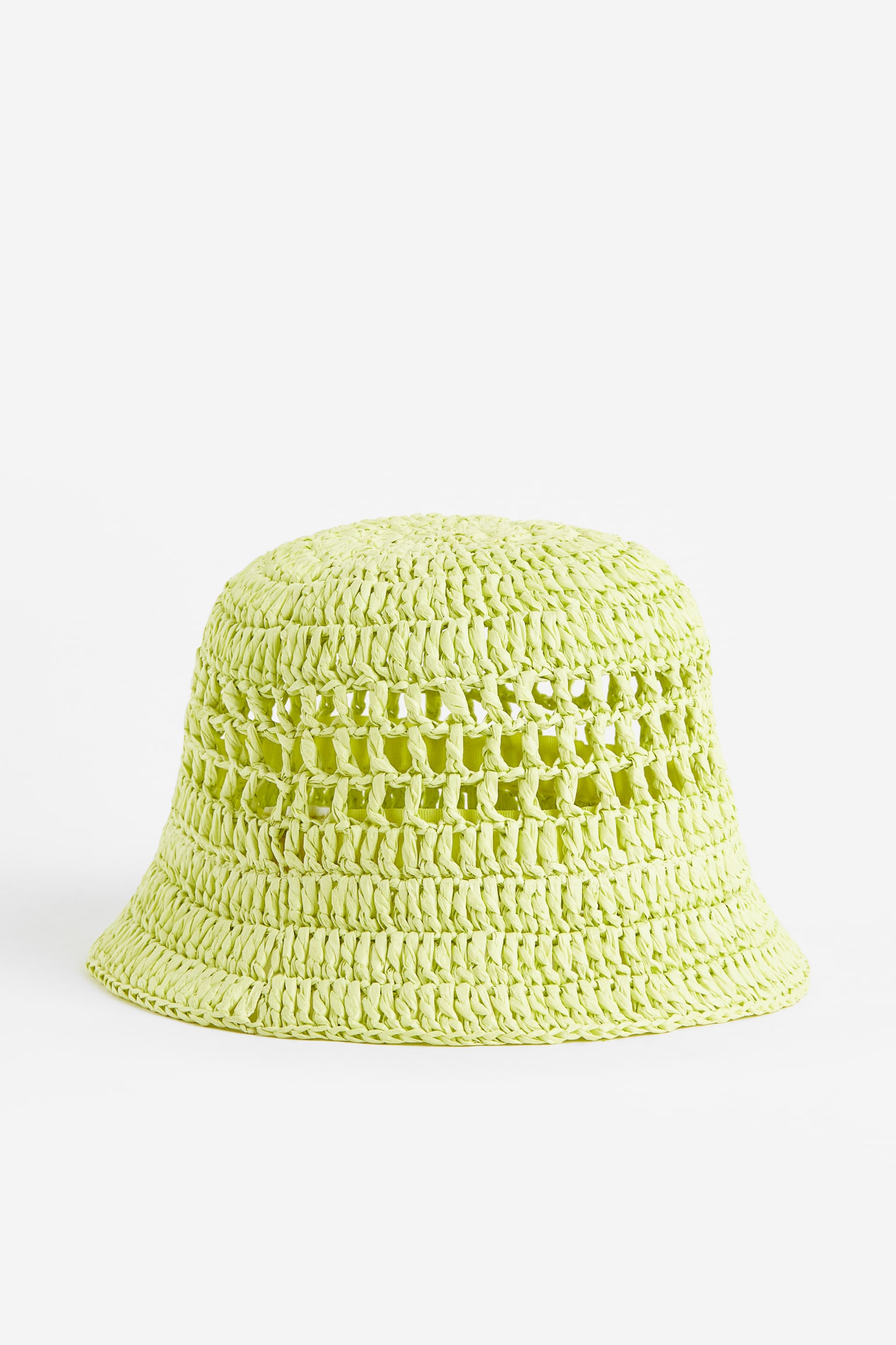 Crochet-look straw hat - Yellow/Bright blue - 1