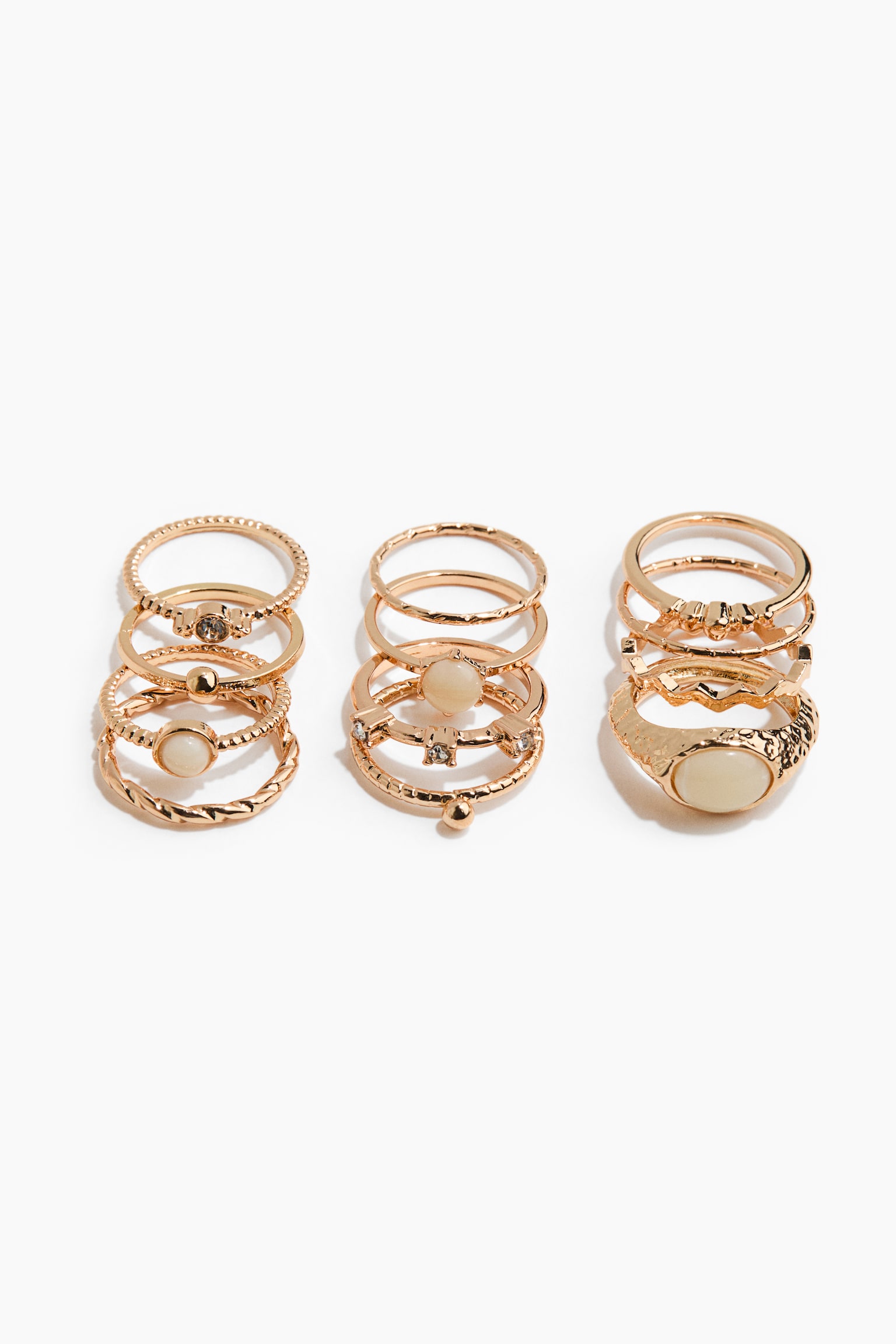 12-pack rings - Gold-coloured/Beige
