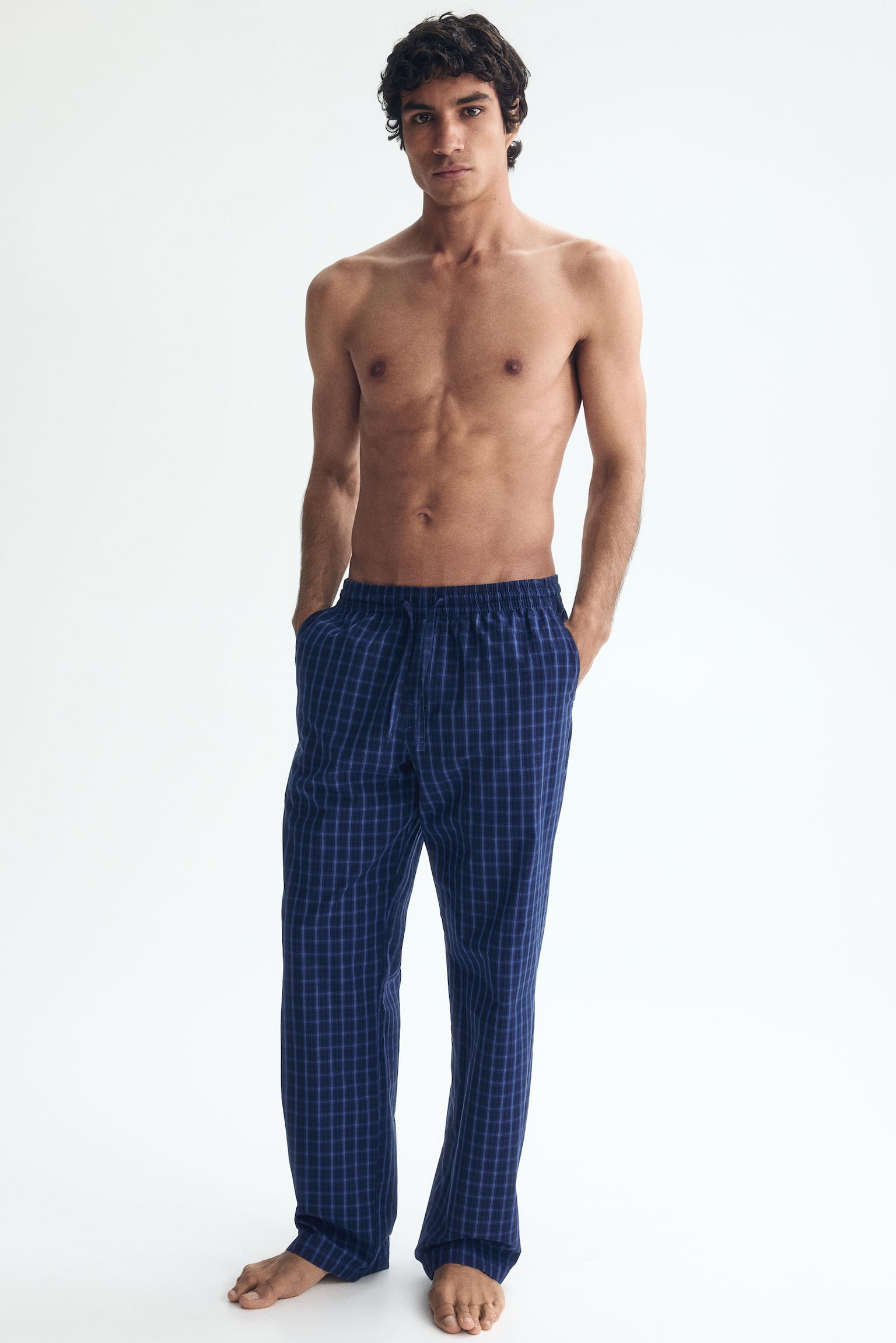 Relaxed Fit Poplin trousers - Dark blue/Checked/Light blue/Striped/Grey/Checked/Light purple/Striped/Blue/Striped/Dusty turquoise/Striped/Khaki green/Checked/Black - 1