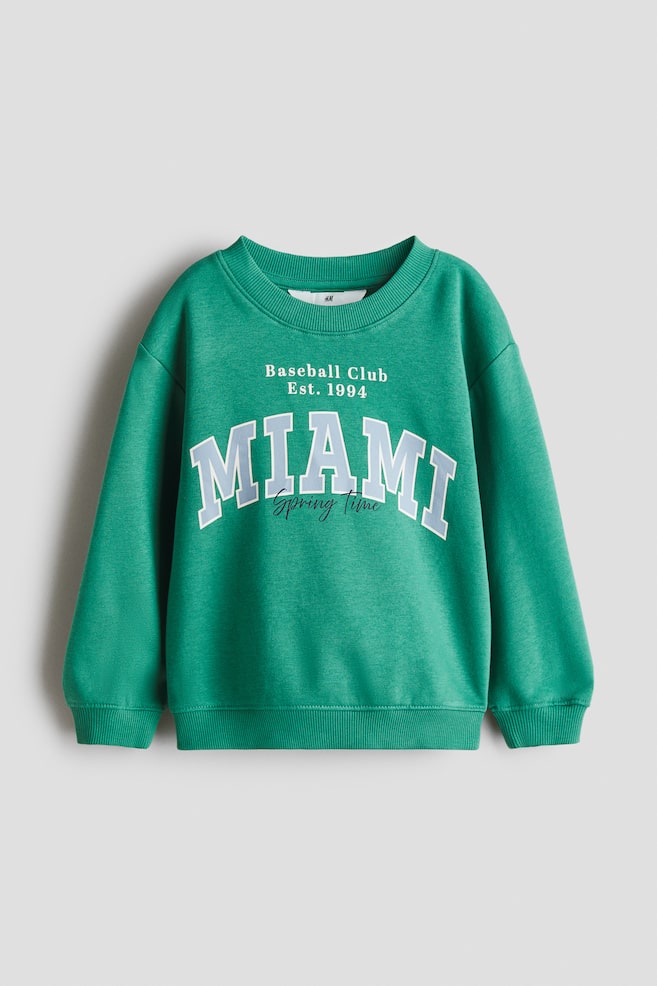 Printed sweatshirt - Green/Miami/Black/London/Beige/Tipper truck/Black/NASA/Light turquoise/Little Brother/Light beige/Dinosaurs/Blue/Robot - 1
