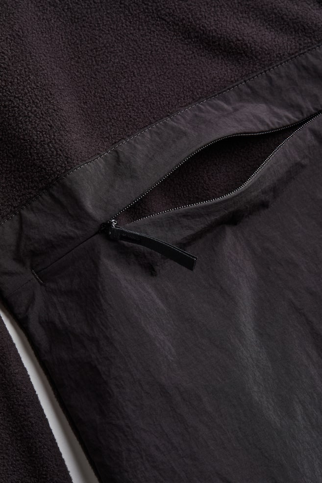 Fleece sports jacket - Black/Light beige - 9