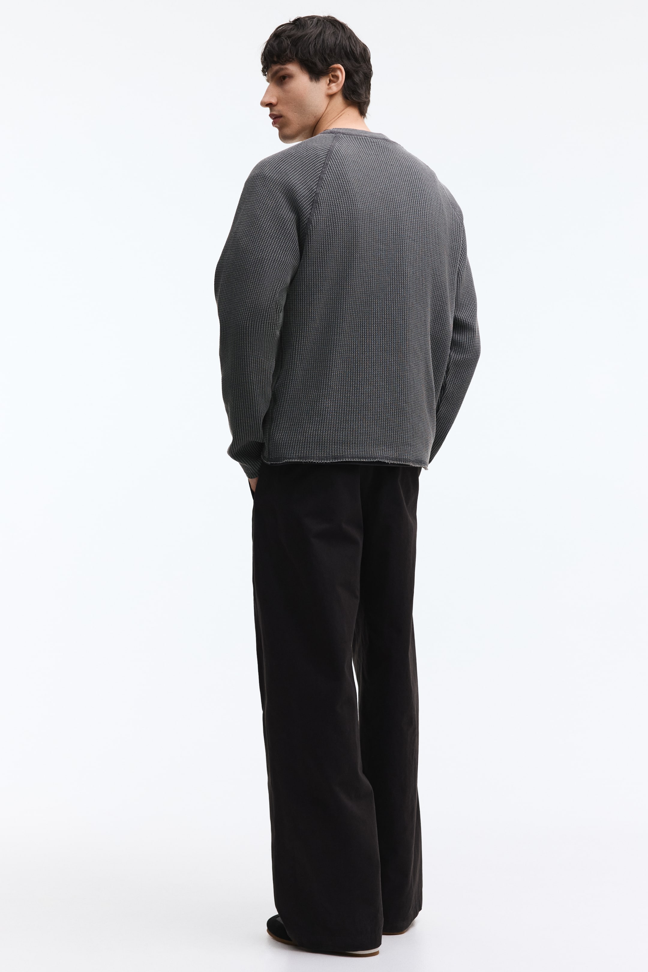 Мужские рубашки H&M Regular-Fit Long-Sleeved Waffled Shirt — фото 6