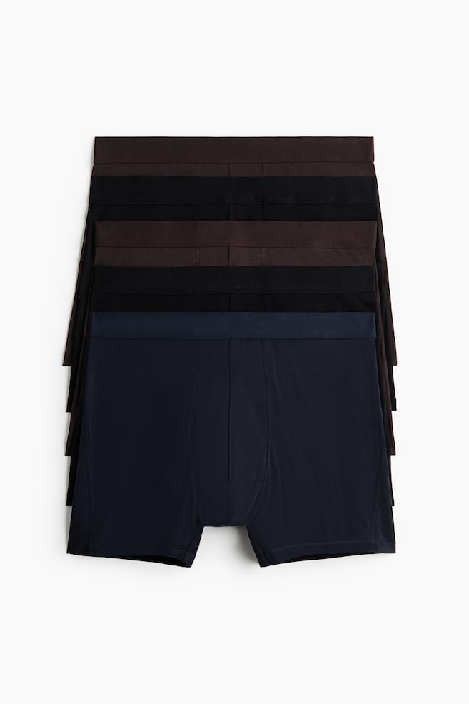 Pack de 5 boxers médios com Lycra® - Preto/Castanho escuro/Azul/Preto/Cinzento escuro mesclado/Preto/Verde caqui escuro/Castanho escuro/Castanho/Bege/Bege/Castanho escuro/Azul marinho/Azul pó/Branco - 1