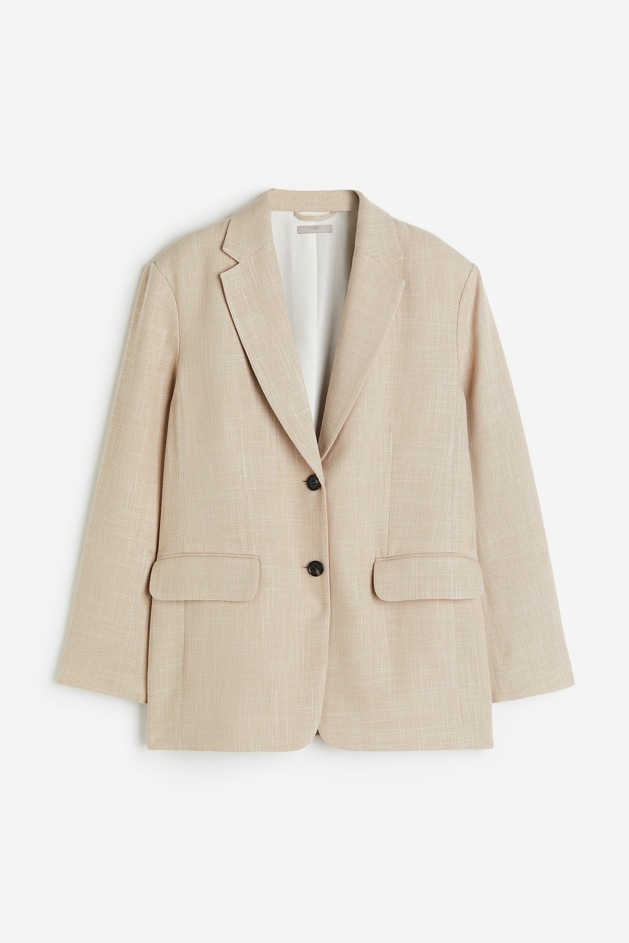 Oversized blazer - Long sleeve - Long - Beige - Ladies | H&M GB