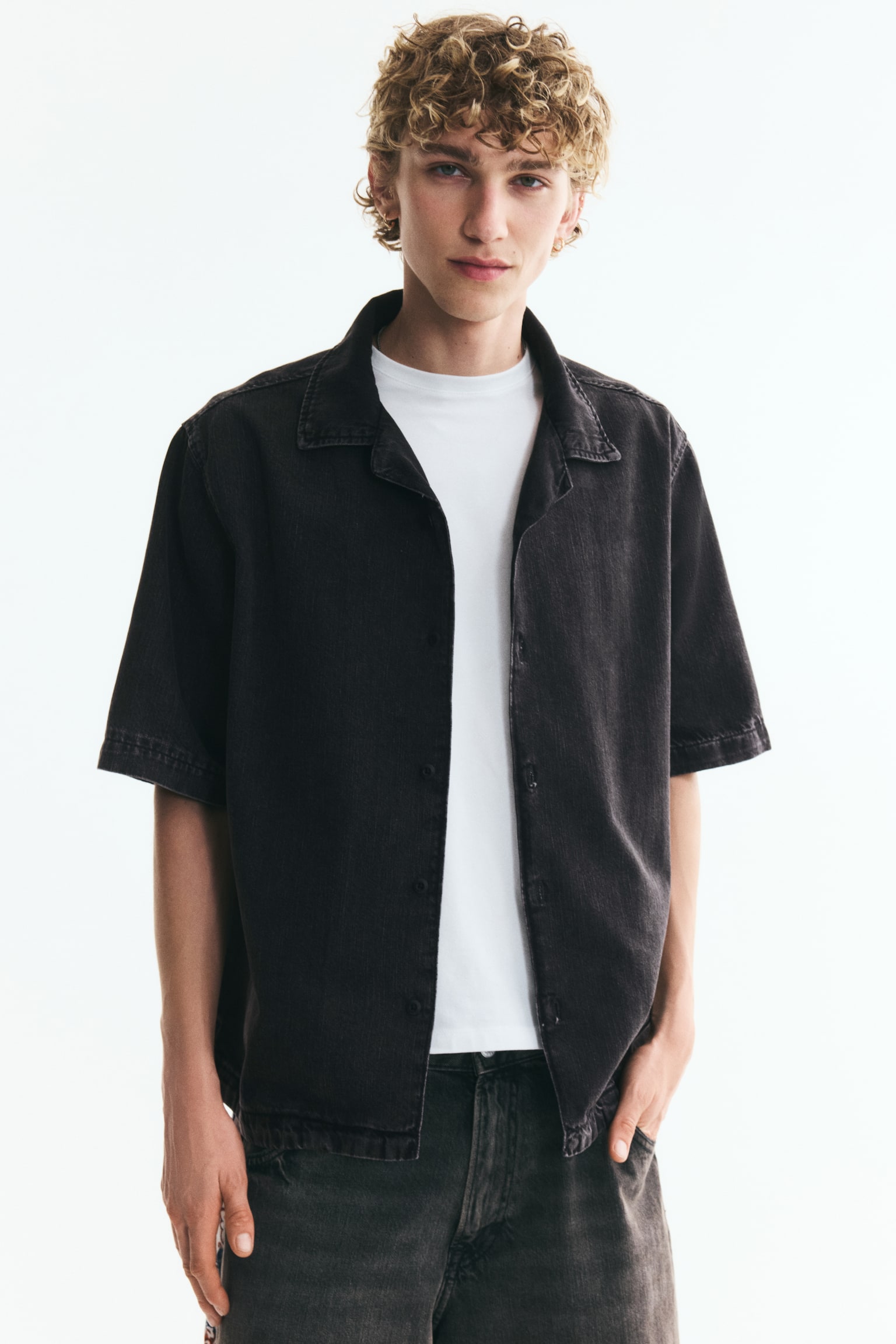 חולצת ריזורט מג'ינס Regular Fit - שחור - 1