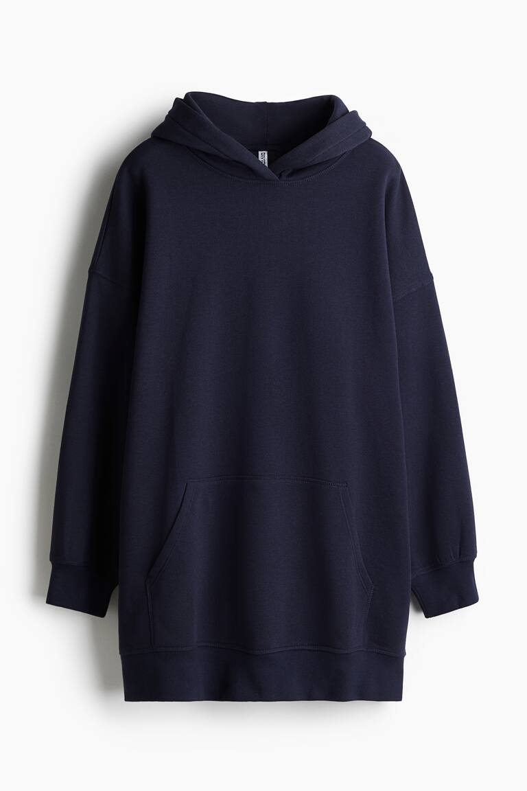 Women's Navy blue Hooded Cotton Dress | H&M US