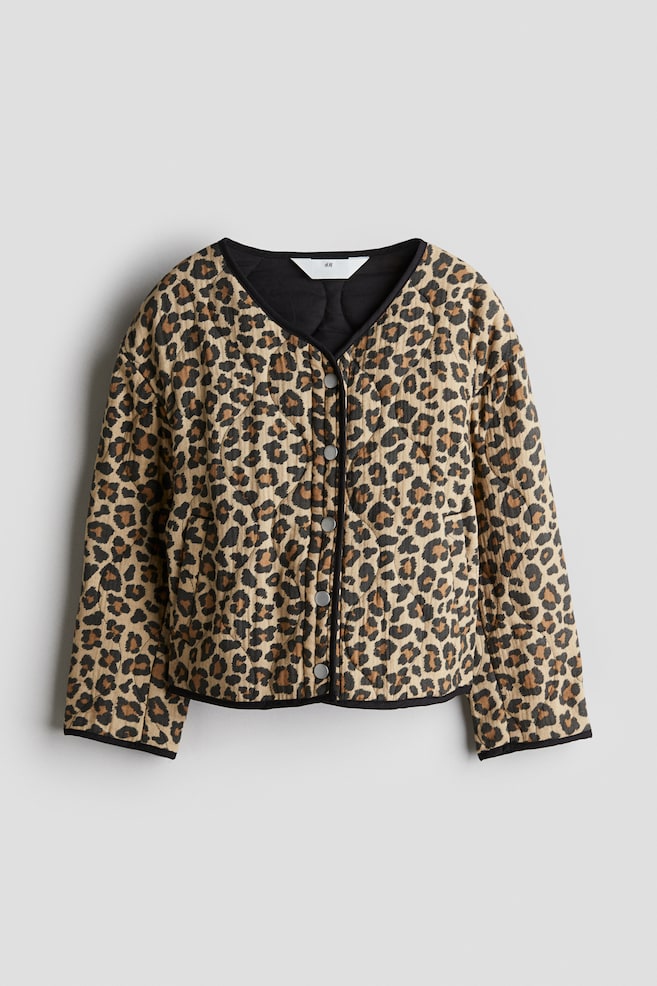 Quilted muslin jacket - Beige/Leopard print - 1