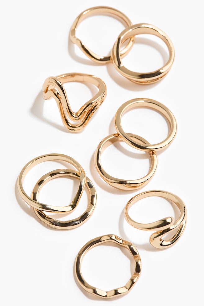 Set van 9 ringen-Goudkleurig - 2