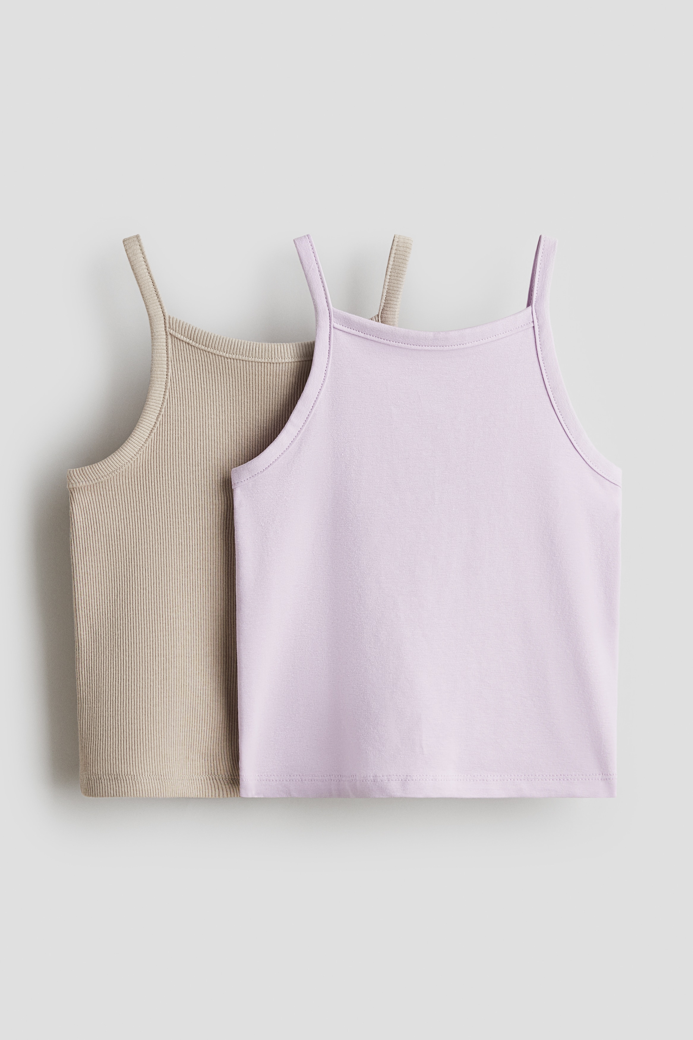 Light purple/beige 2-Pack Cotton Tank Tops for kids | H&M US