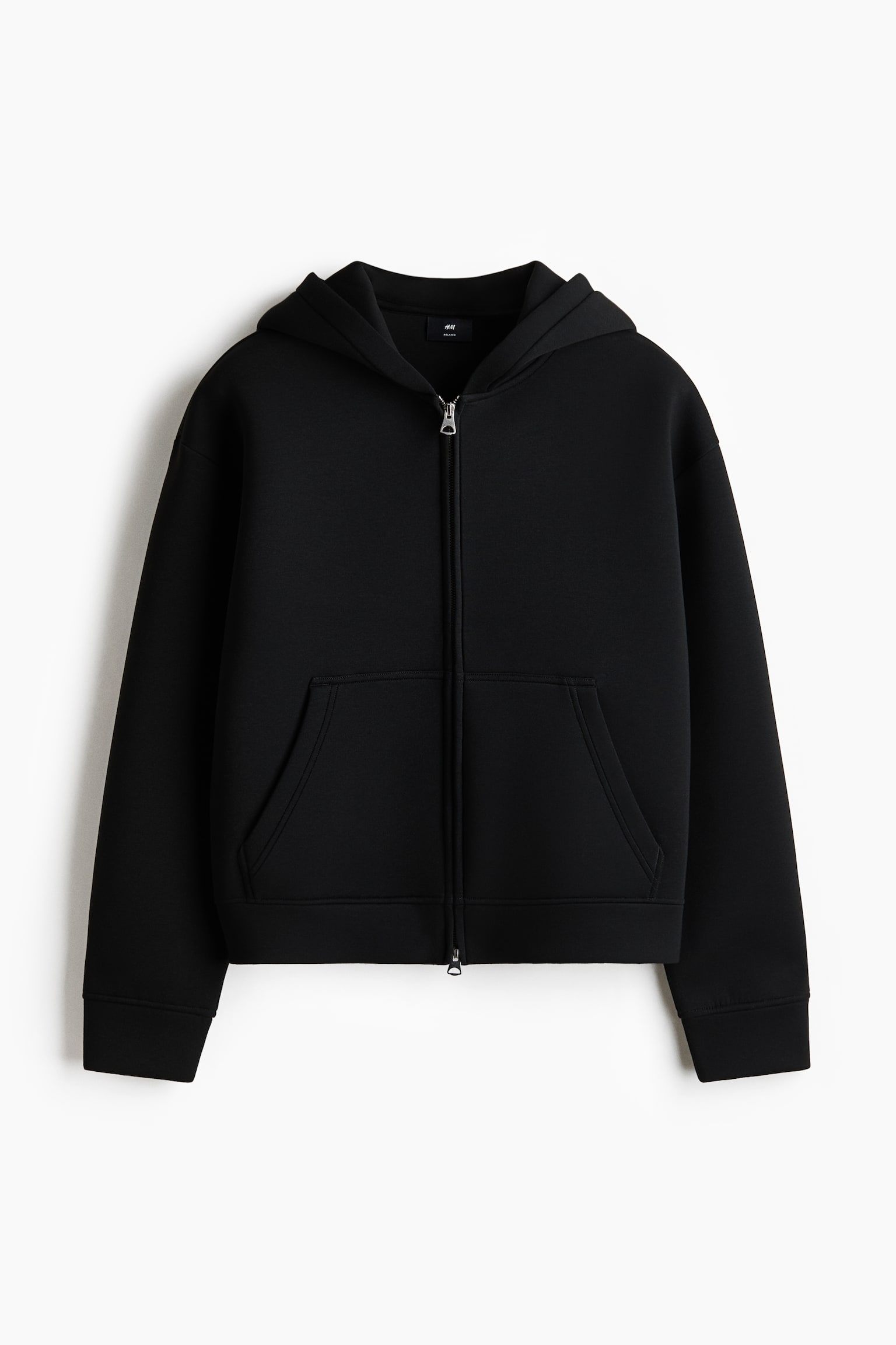 Loose-Fit Scuba Hooded Jacket - Black/Gray melange/Black/Gray melange
