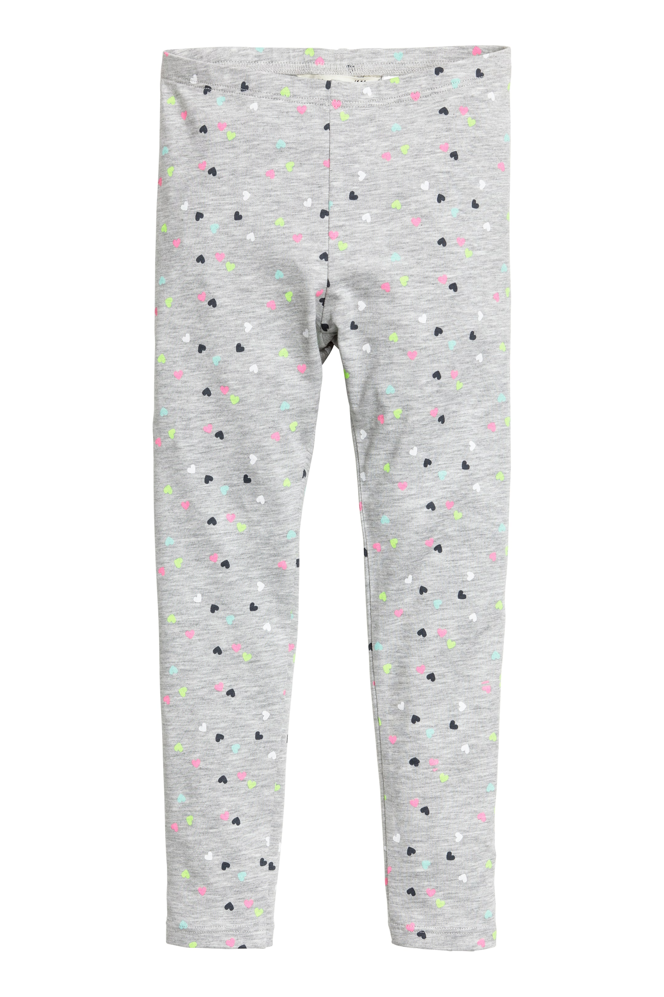 View larger image: Jersey leggings - Grey heart - Kids | H&M GB 1