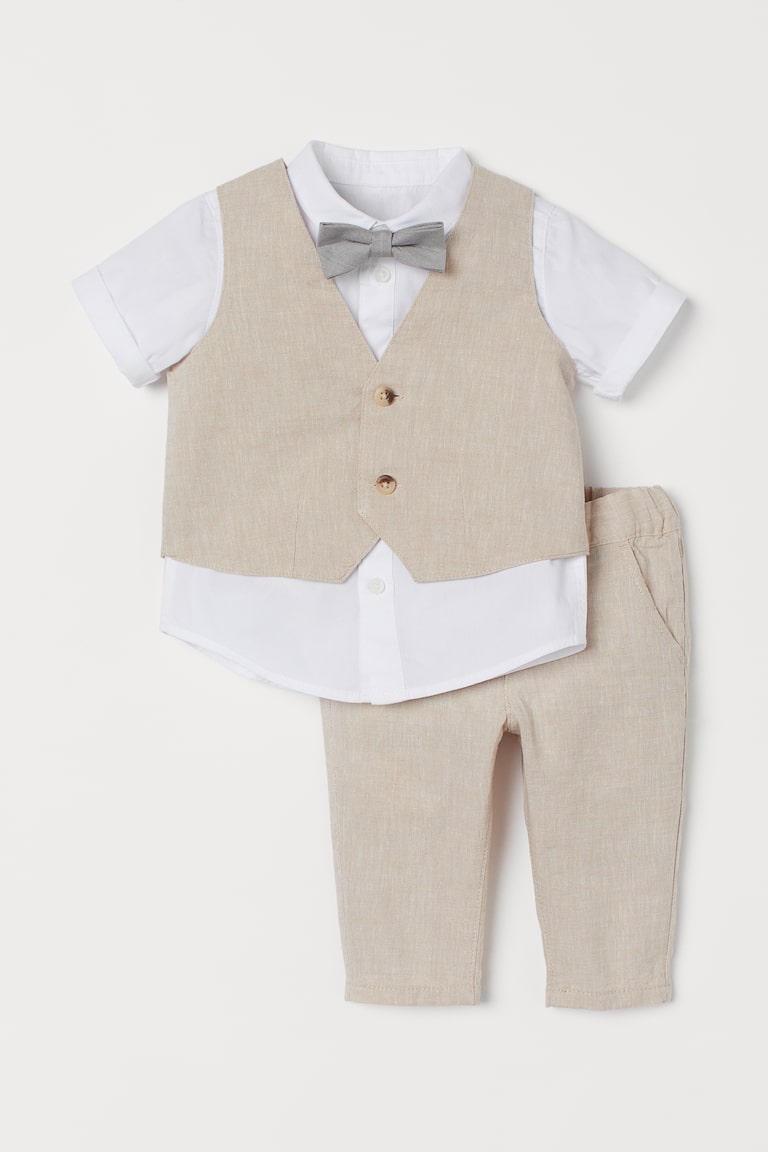Ensemble avec nœud papillon Beige clair ENFANT H&M CA