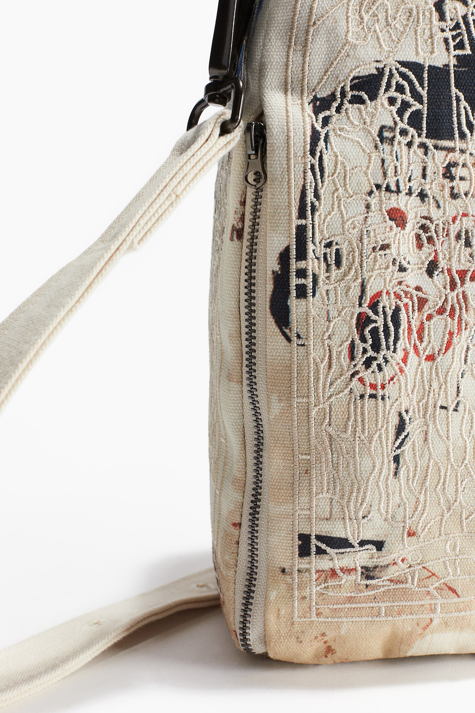 Canvas bottle bag - White/Basquiat - 5