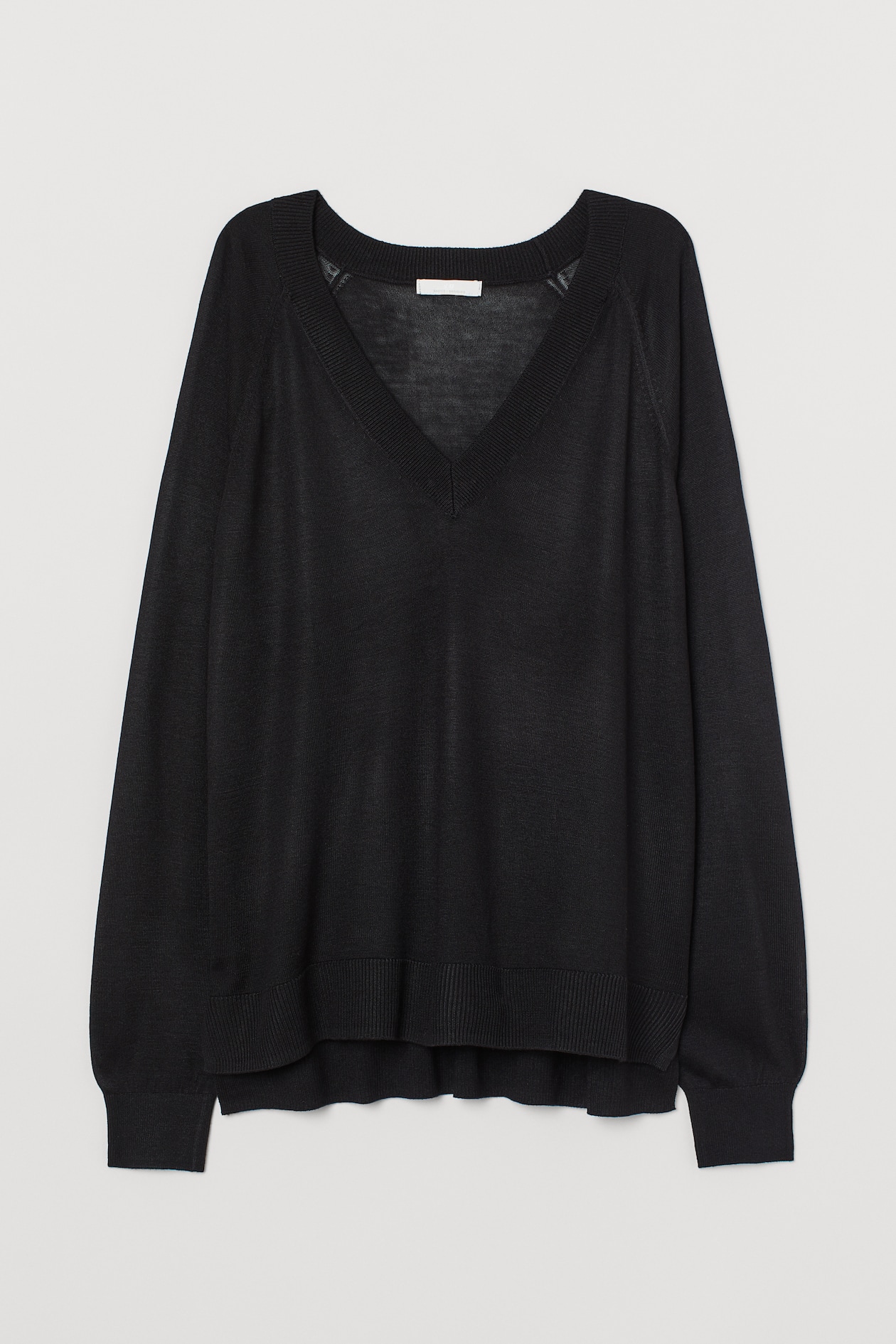 V-neck Sweater - V-neck - Long sleeve - Black - Ladies | H&M US