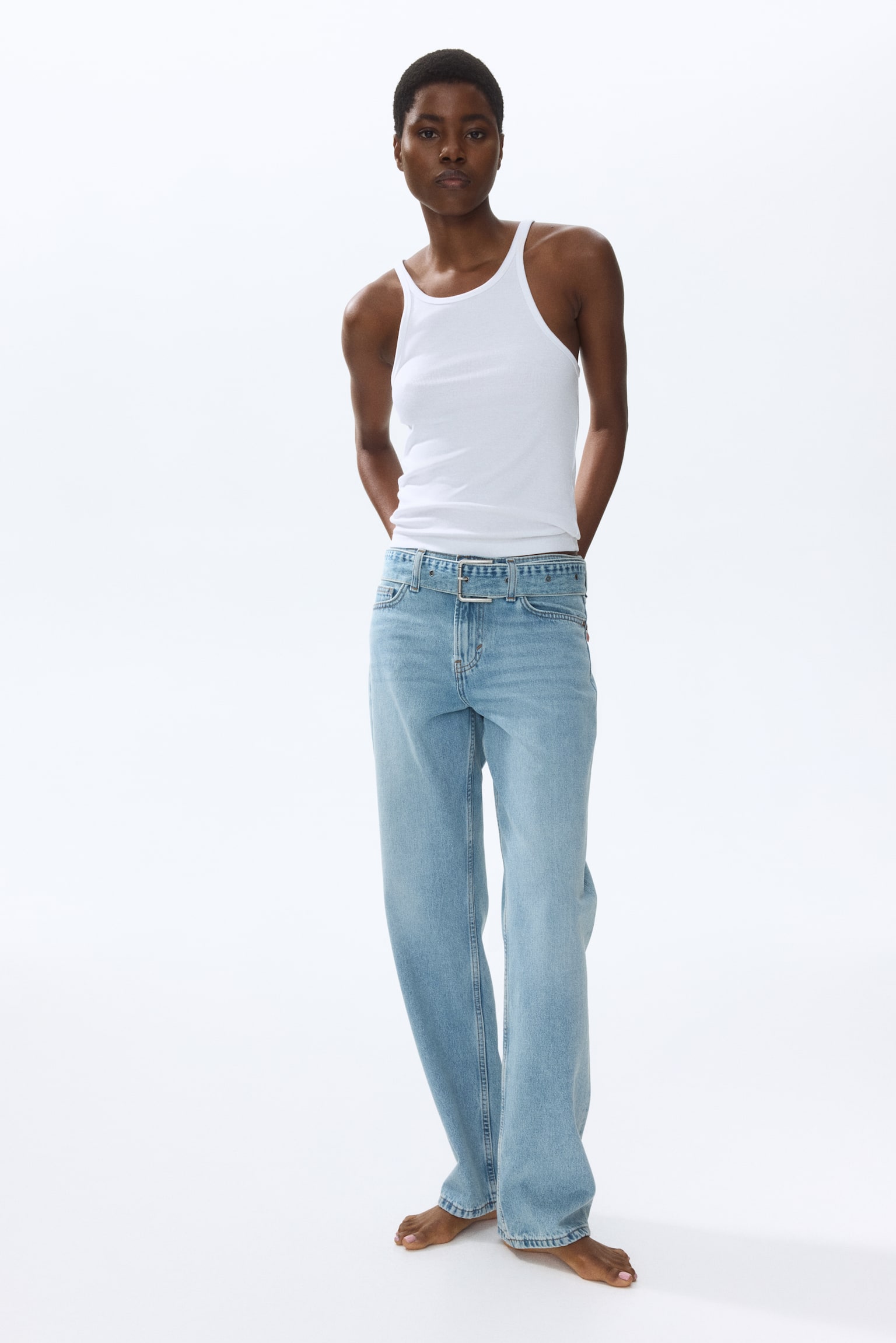 Barrel High Waist Jeans - Light denim blue - 1