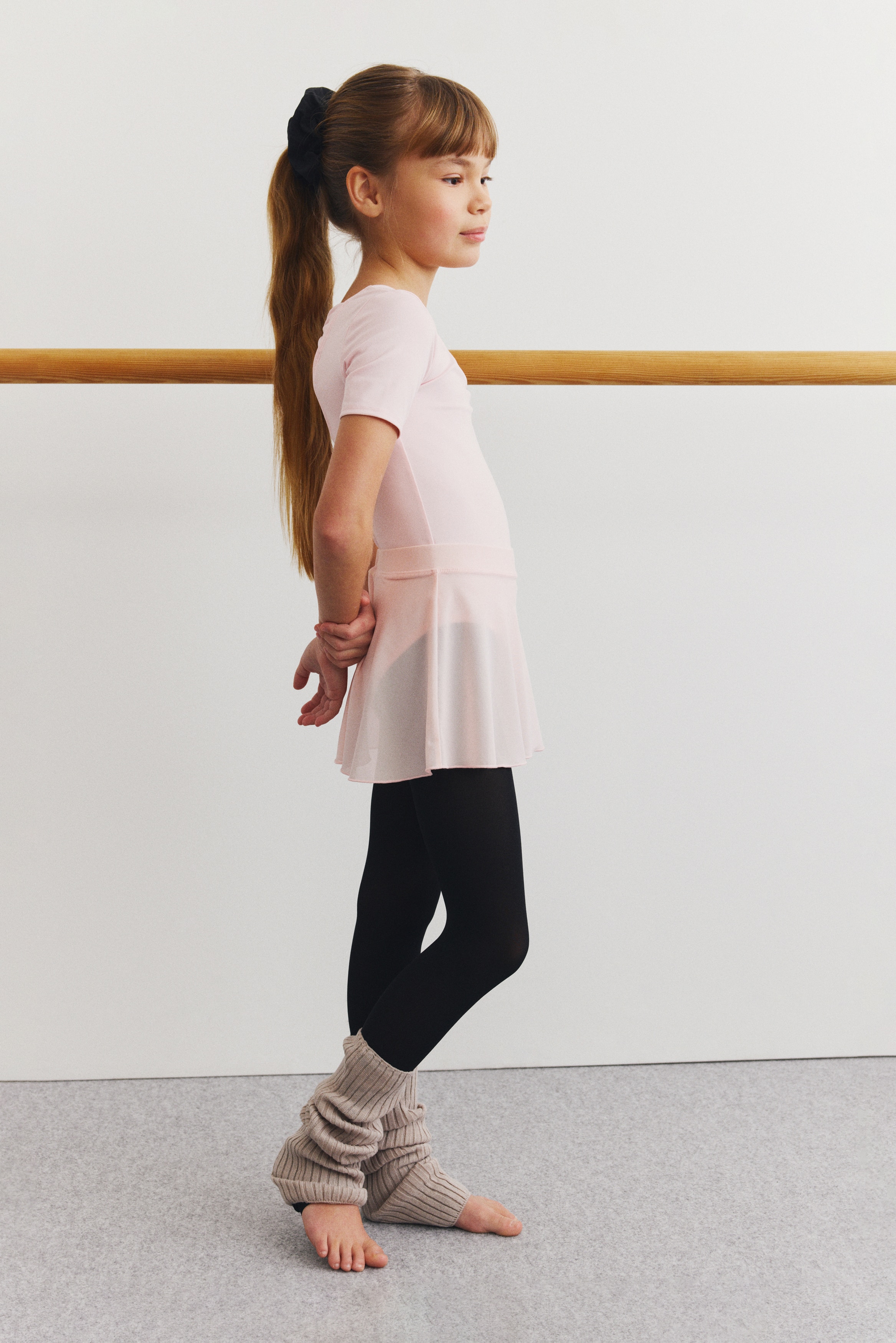 2-delt sæt med leotard og nederdel med DryMove™ - Lys rosa/Sort/Støvet lilla/Sort