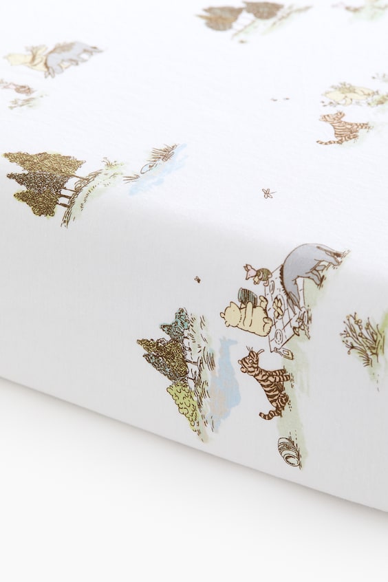 H&M Patterned Percale Fitted Sheet