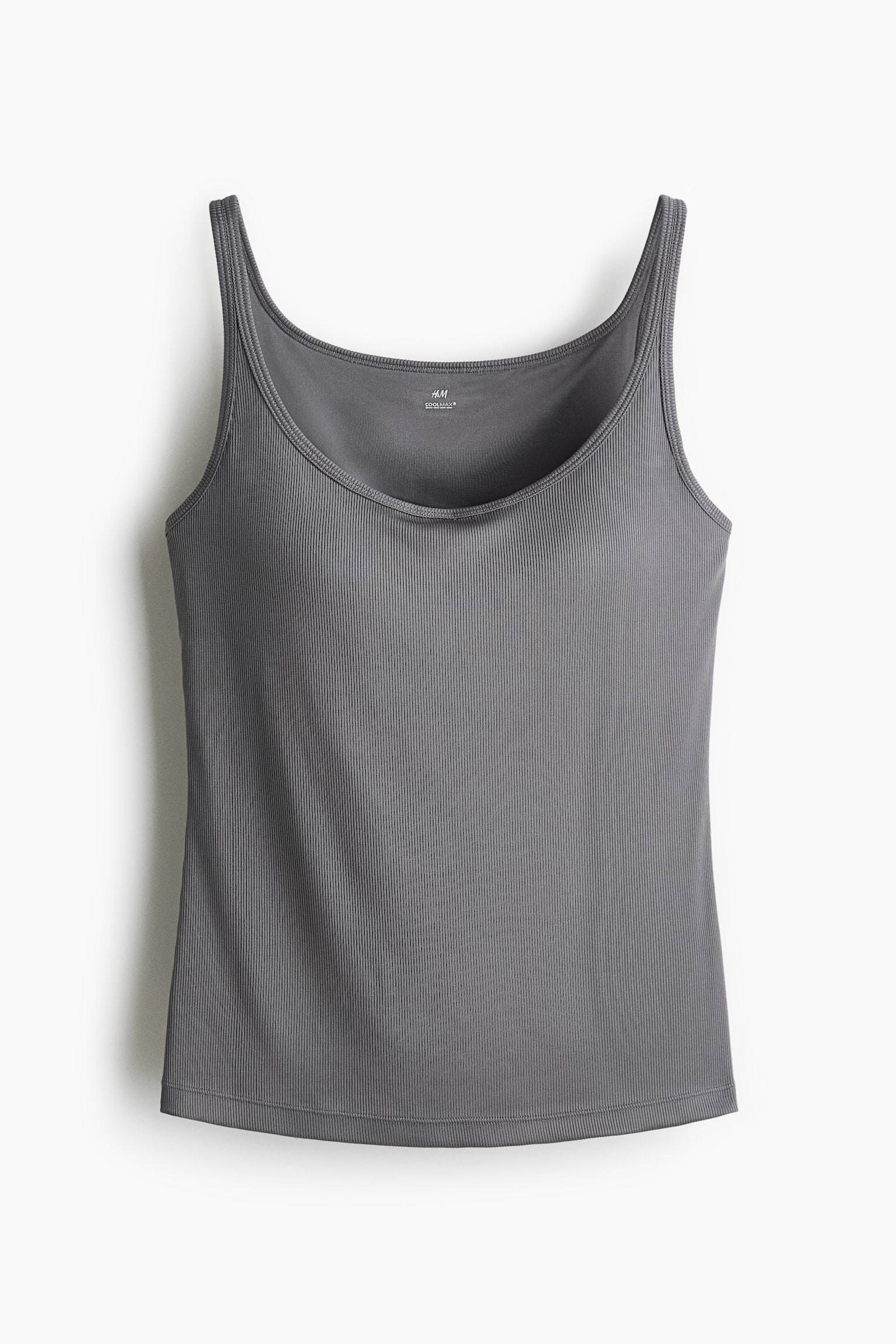 COOLMAX® Shelf-Bra Tank Top - Gray/White/Black - 1