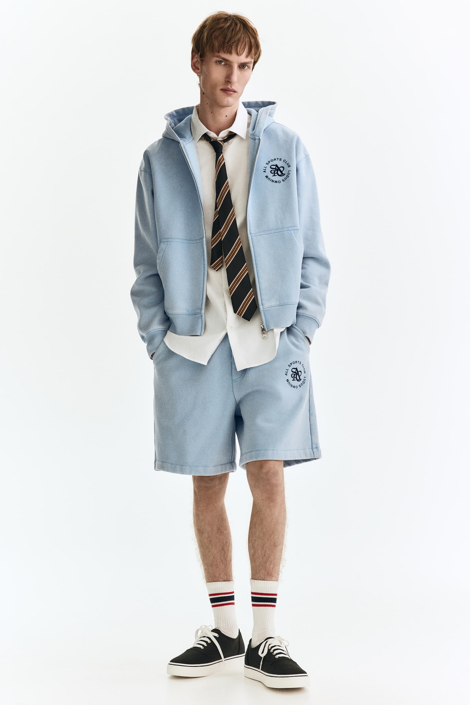 Sudadera Loose Fit con gorro y zíper - Azul claro/All Sports Club/Azul marino/ASC/Verde caqui - 5