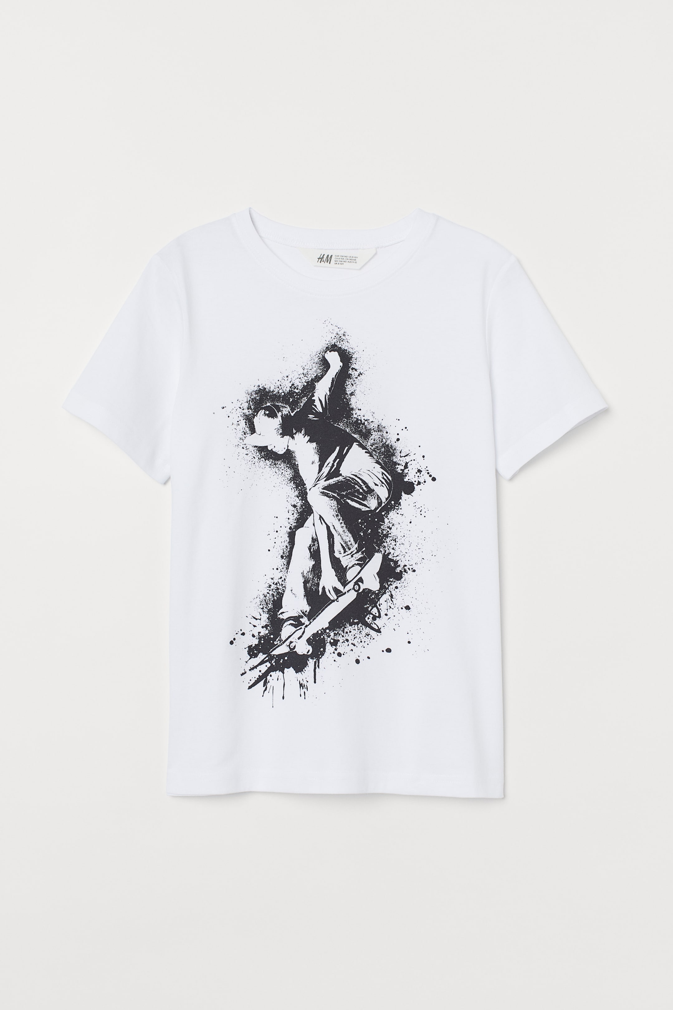 Zobrazit větší obrázek: Tričko s potiskem - Bílá/skateboardista - DĚTI | H&M CZ 1