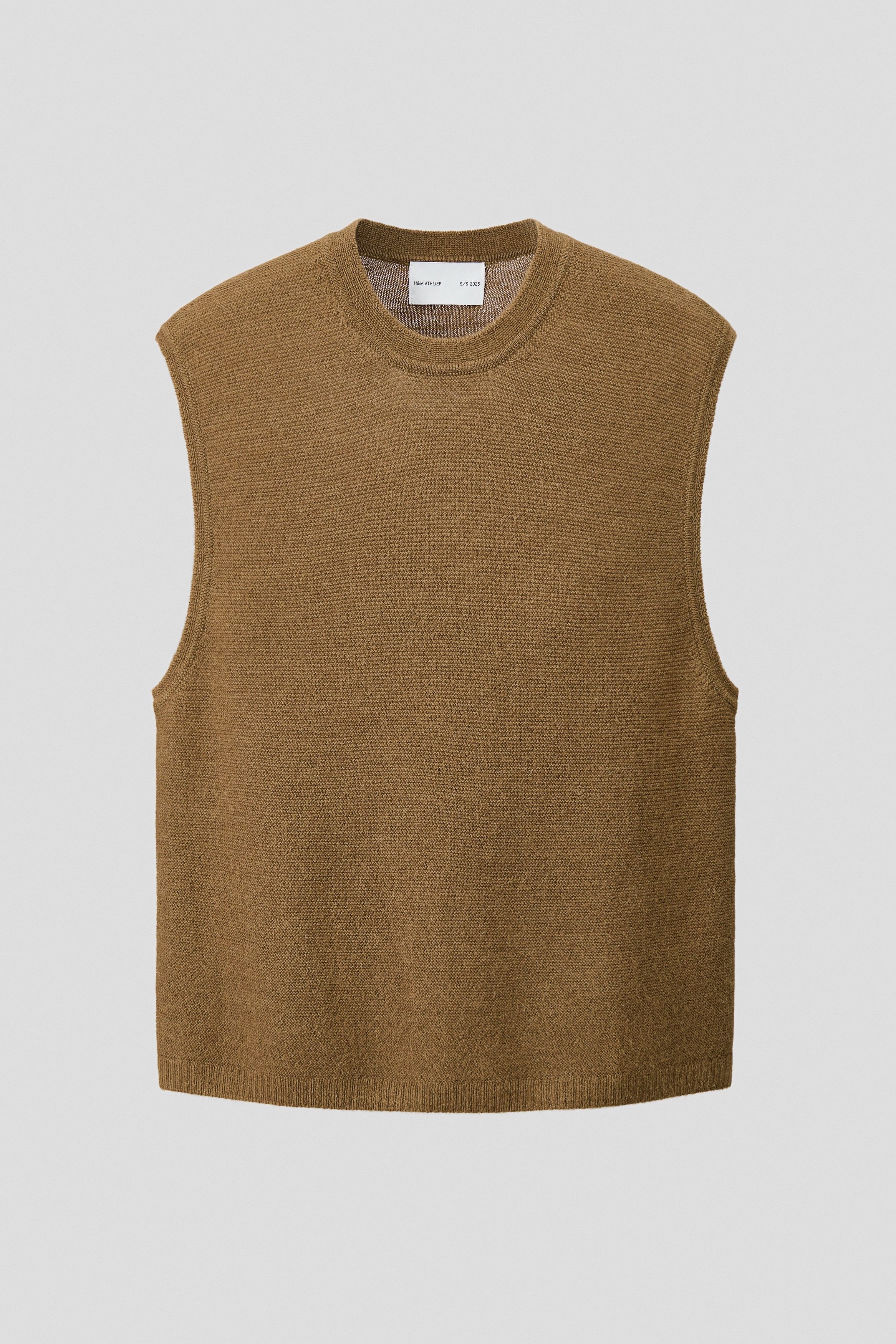 Chaleco Loose Fit en punto revés - Café