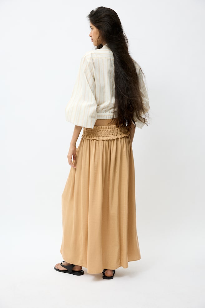 Falda maxi con borlas-Beige oscuro - 3