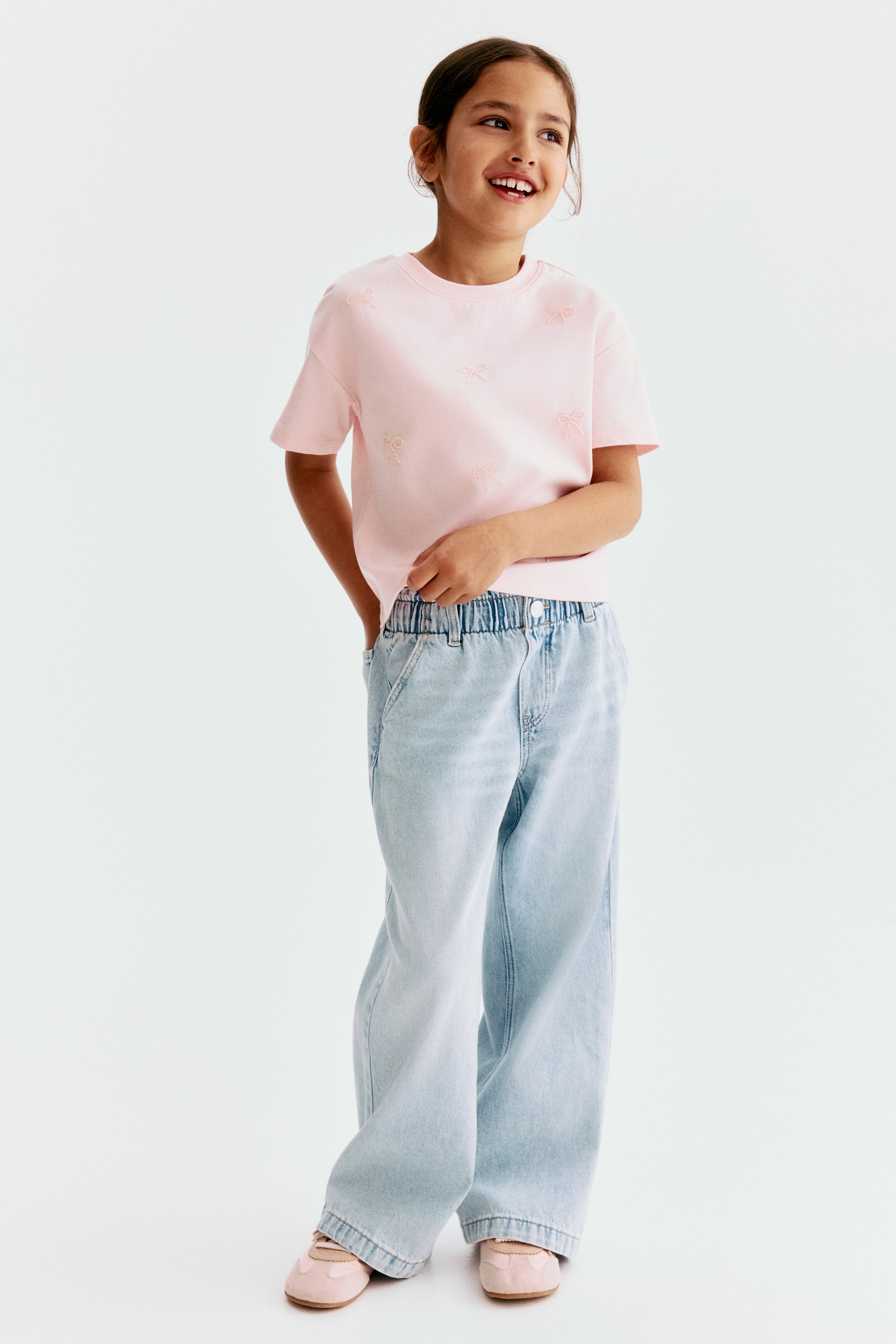 Wide Leg Paper-bag Jeans