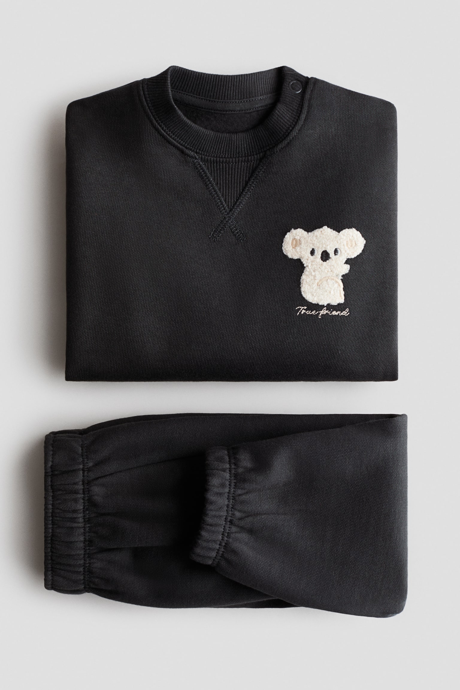 Комплект із 2 виробів з футеру - Темно-сірий/коали - 2