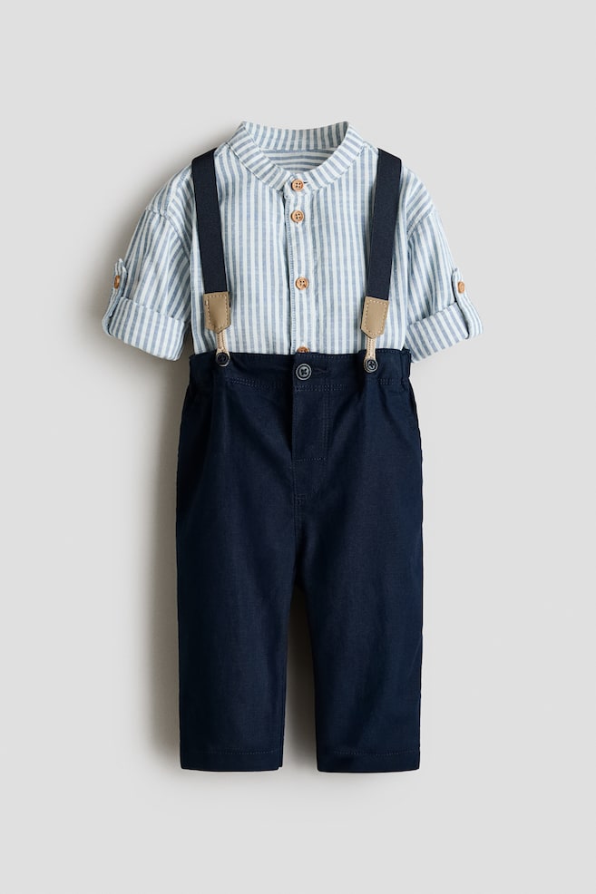 3-Piece Dressy Set - Navy blue/striped - 1