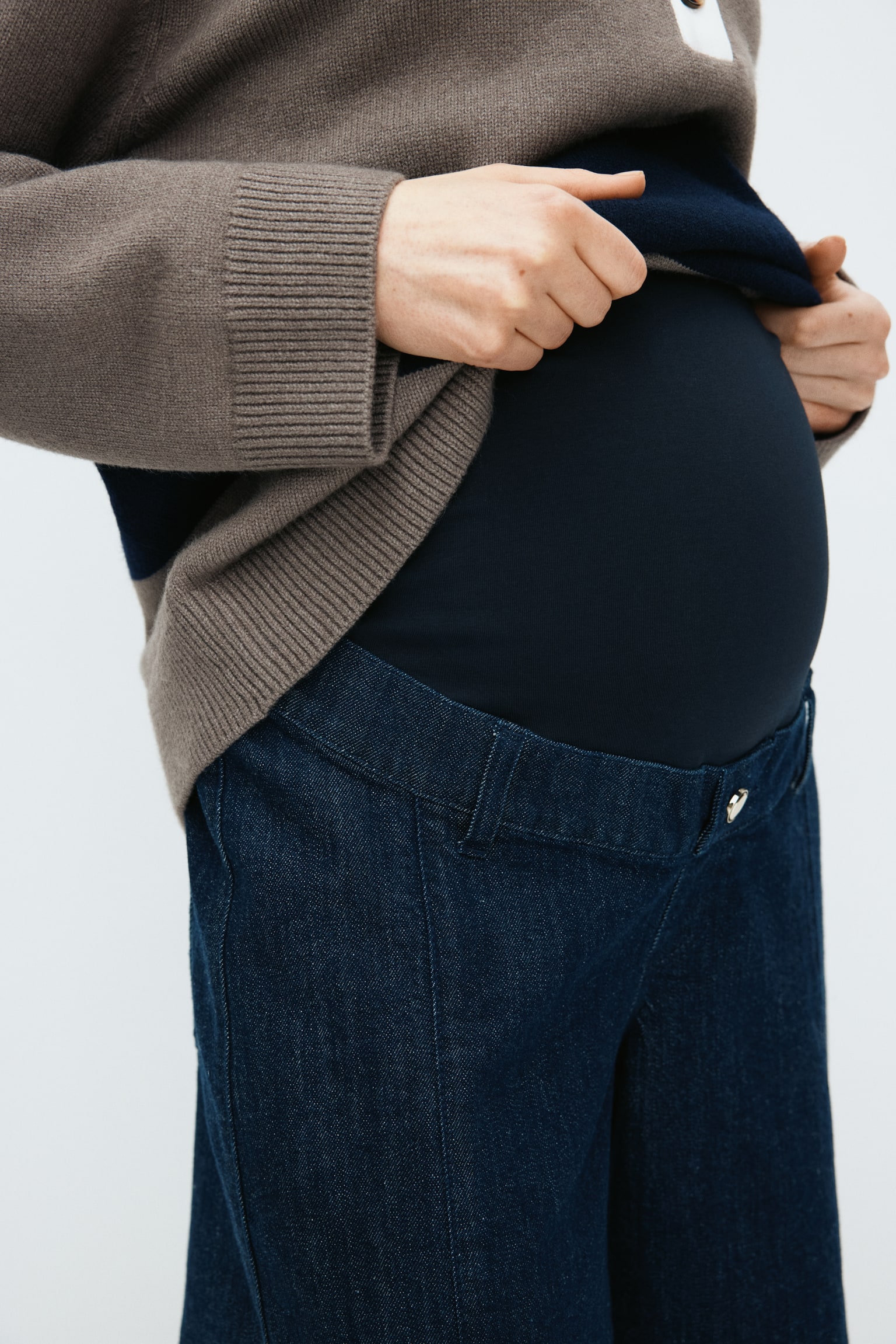 MAMA Wide High Jeans - Σκούρο μπλε denim - 6