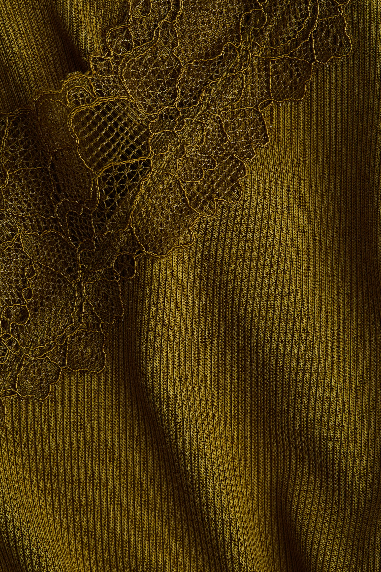 蕾絲飾邊細肩帶上衣 - 金黃橄欖色/咖啡色/黑色/深紫色/白色 - 4