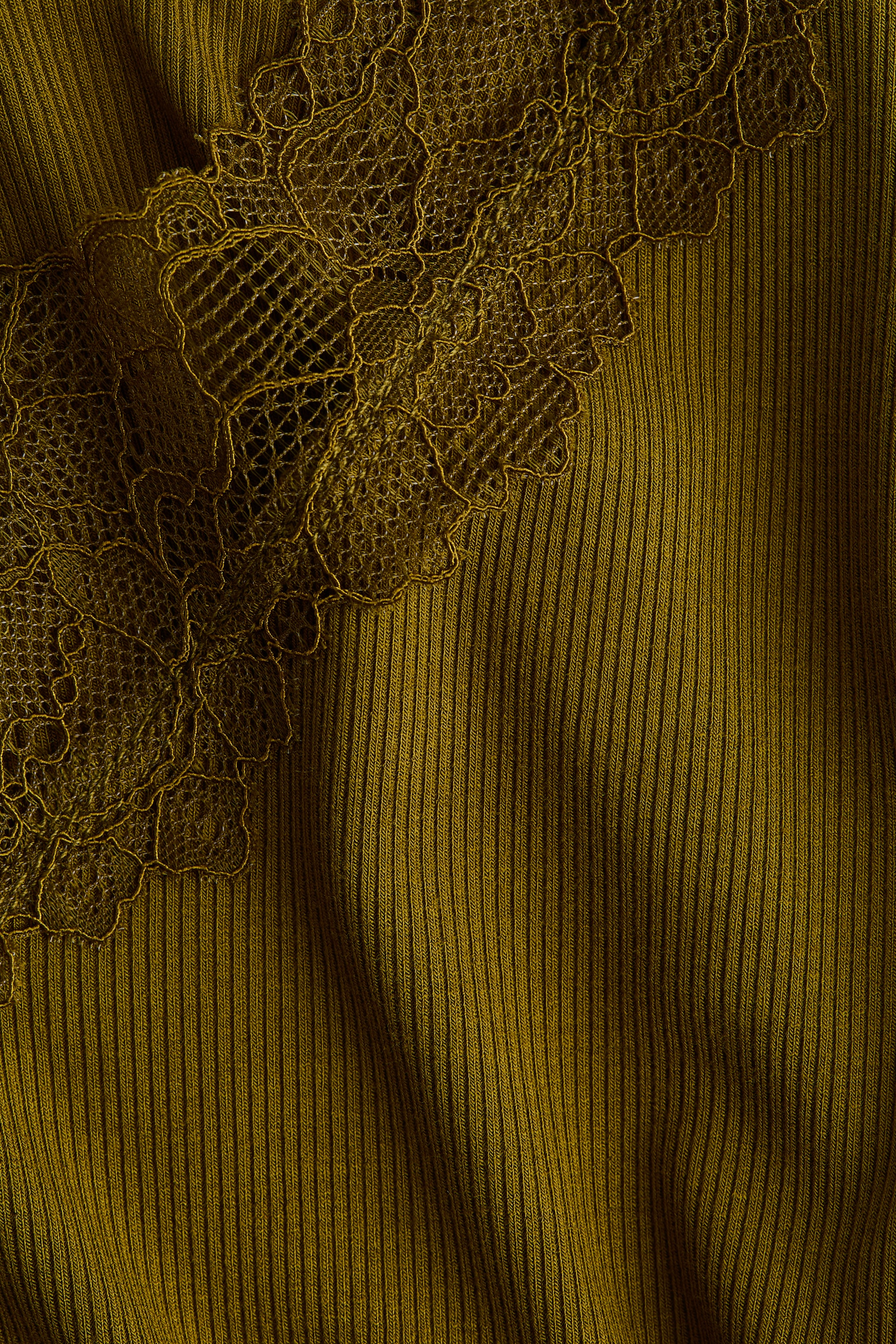 View larger image: Lace-Trimmed Camisole Top - Golden olive - Ladies | H&M US 6