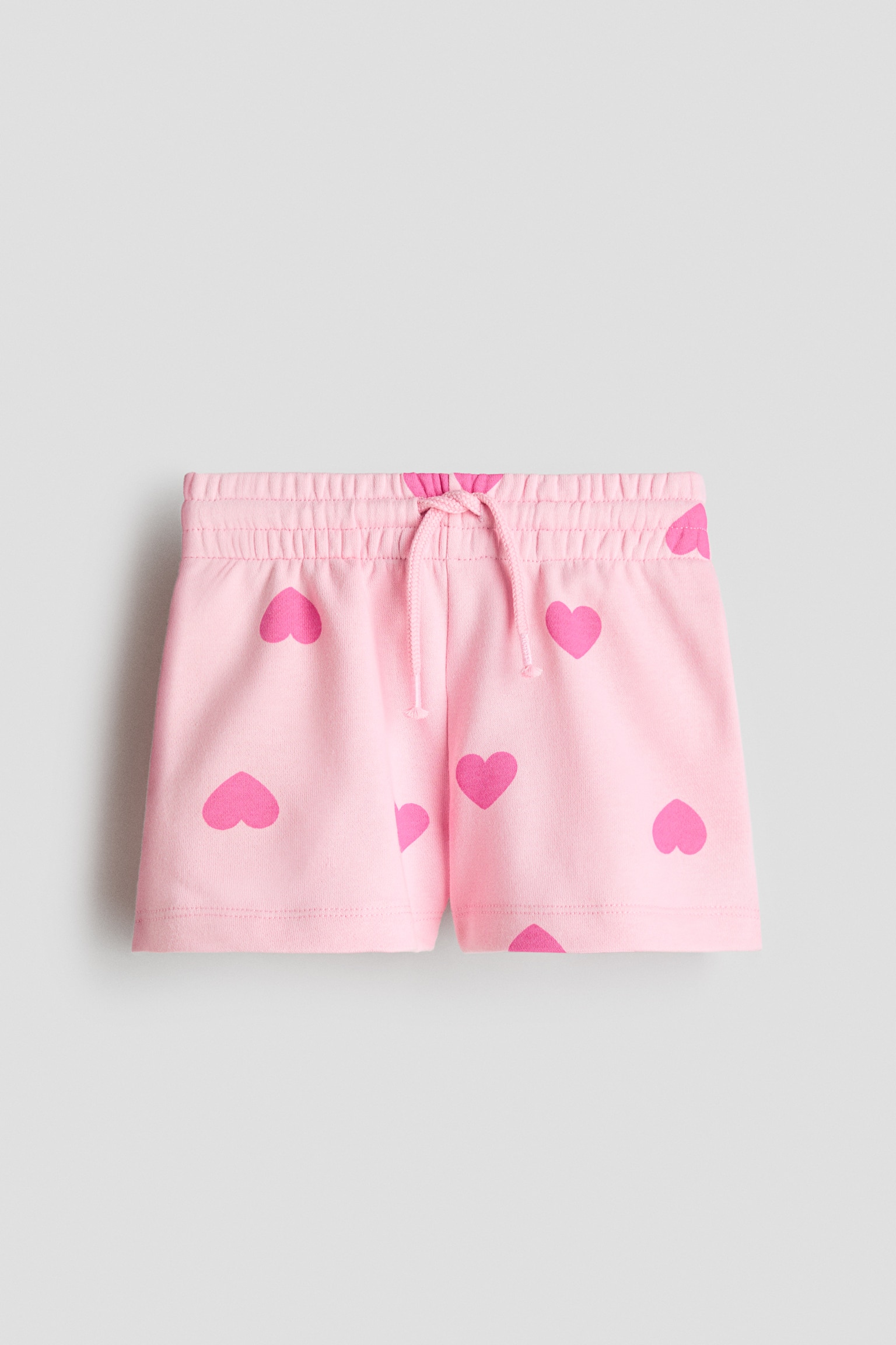 Sweatshorts - Pink/hearts/Dark pink/Light beige melange