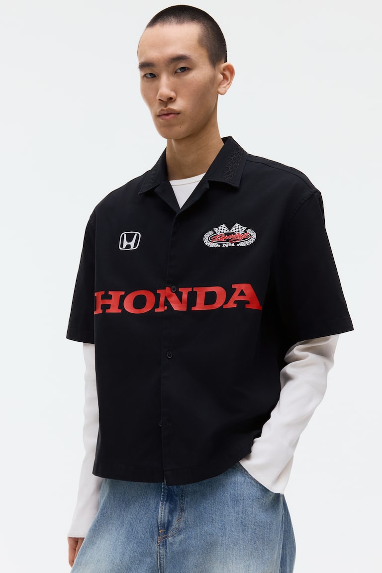 honda dress shirts Men - White/Honda Relaxed-Fit Cotton Shirt - Size: L
