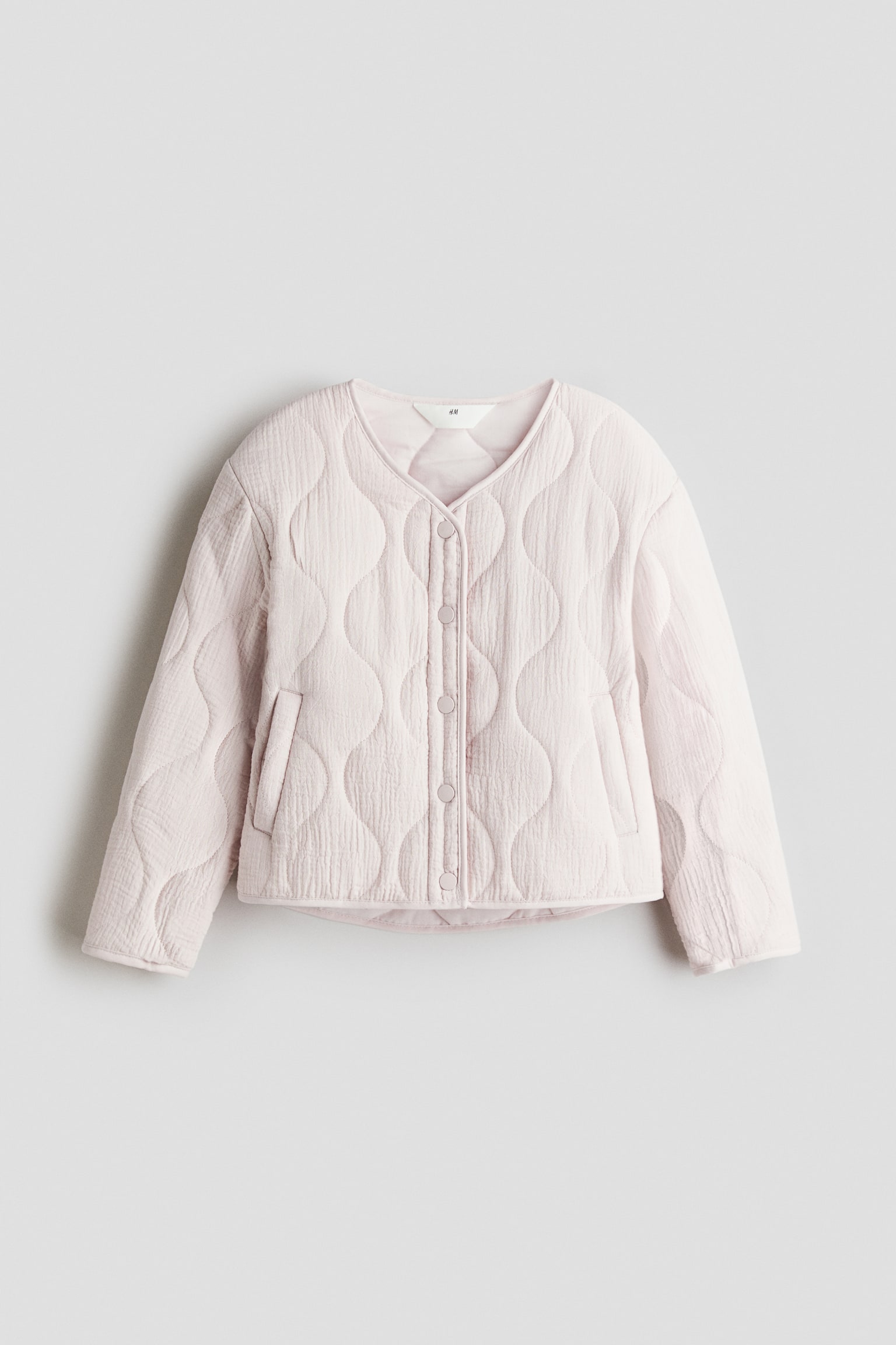 Детская куртка H&M Quilted Muslin, цвет: Светлый розовый