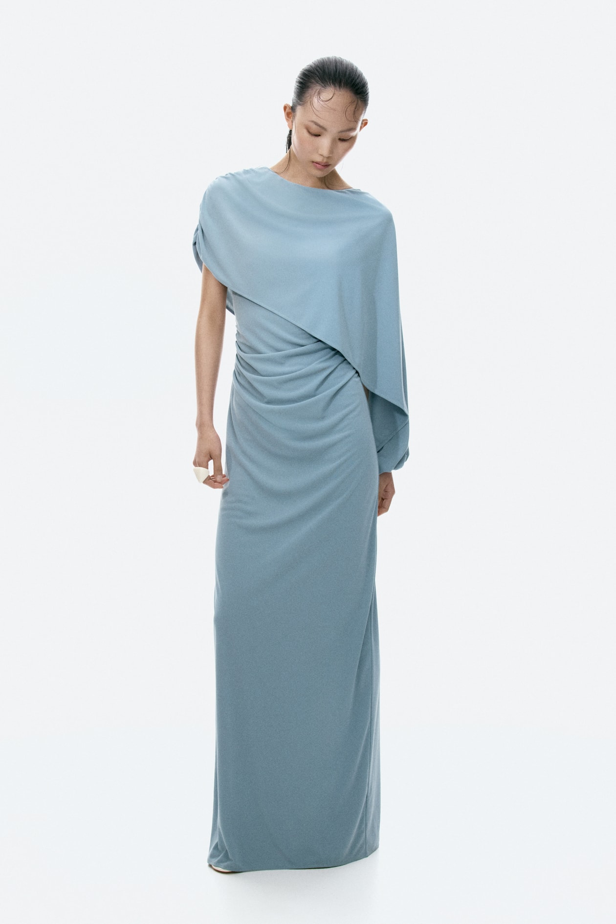 Cape-Detail Draped Dress - image 3