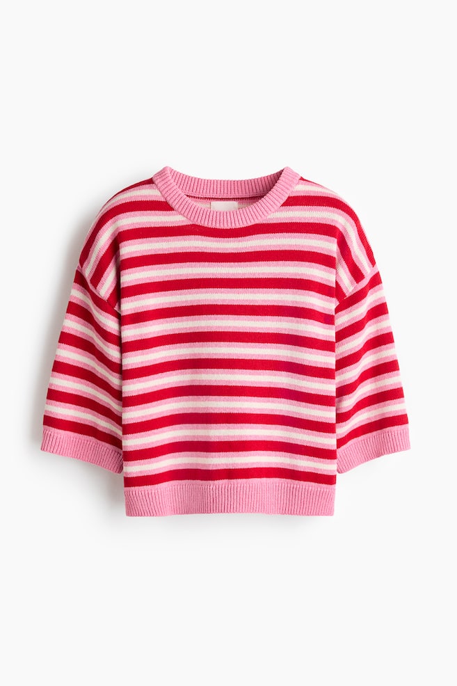 T-shirt in maglia - Rosa/righe/Blu navy/righe/Rosso - 1