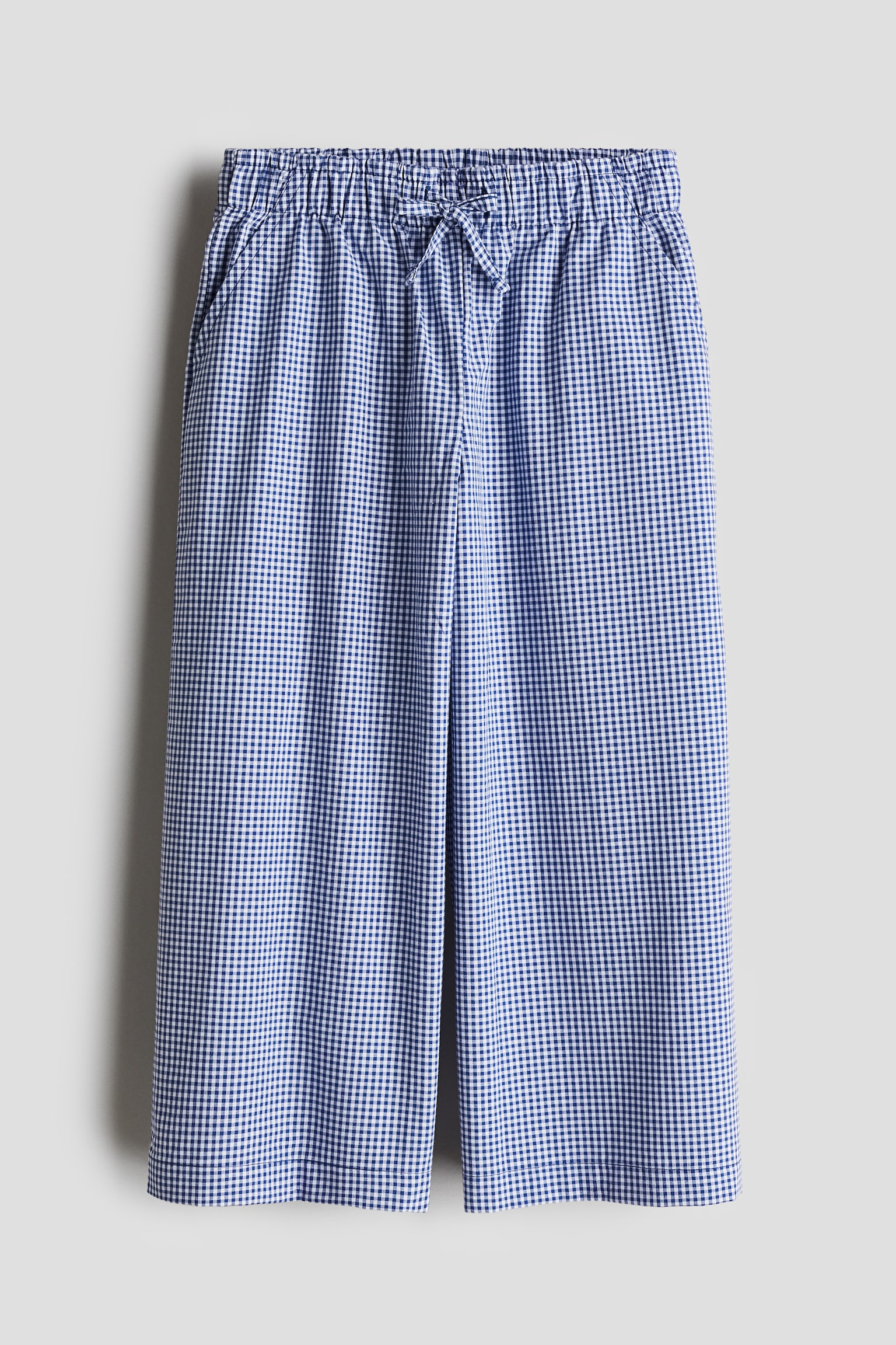 Wide poplin pull-on trousers - Blue/Checked/Light blue/Striped/Purple/Striped - 1