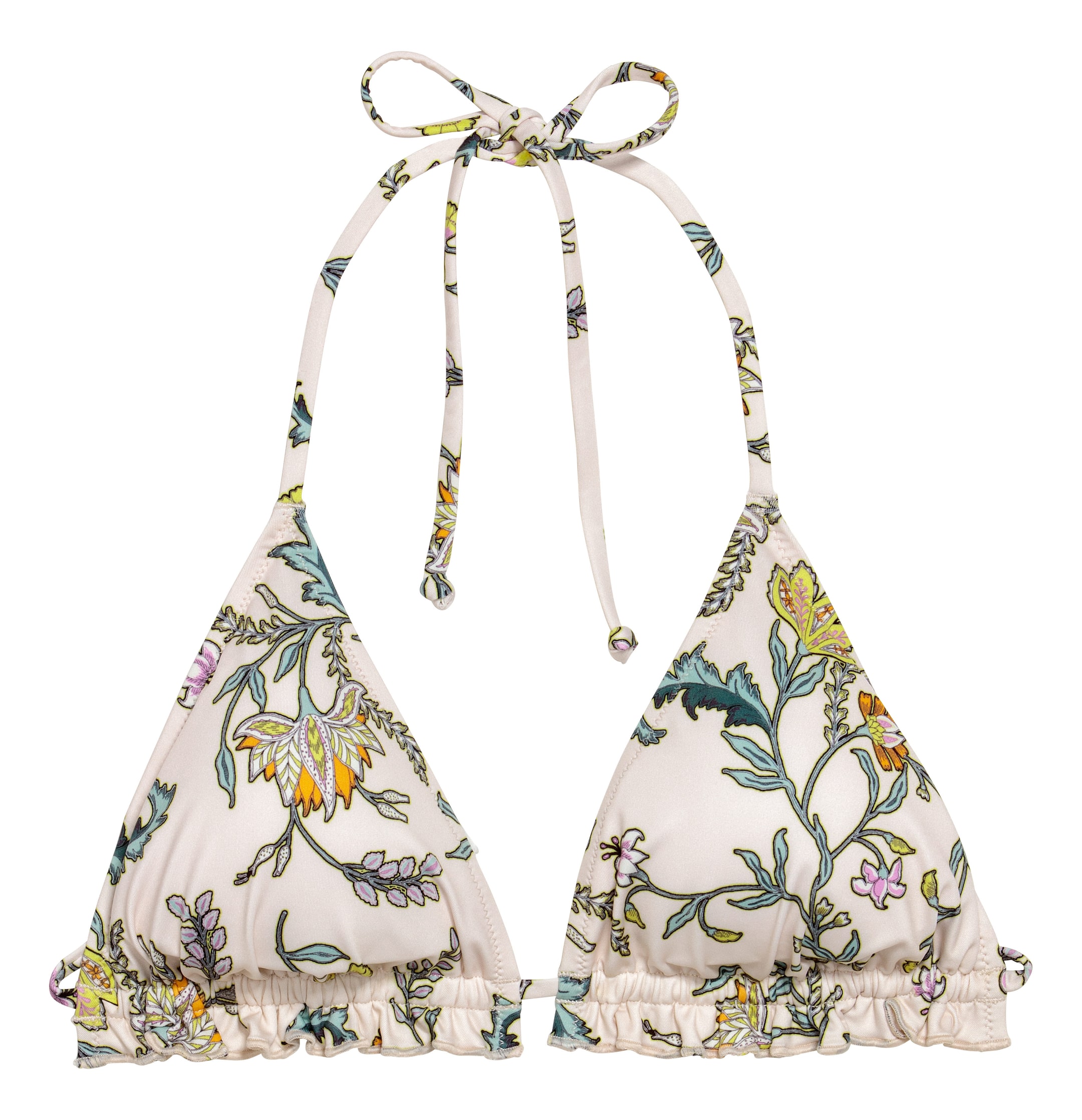View larger image: Triangle Bikini Top - Natural white/floral - Ladies | H&M CA 1
