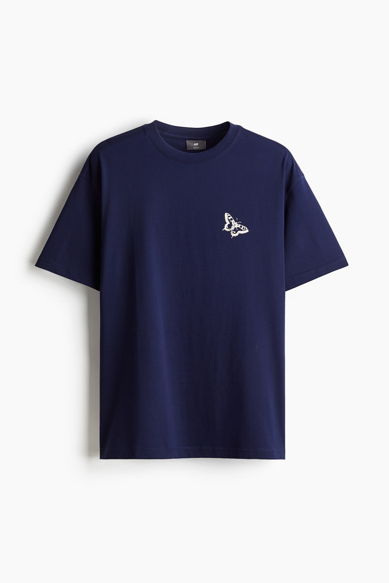 Loose Fit Printed T-shirt Navy blue/Butterfly Men H&M IN