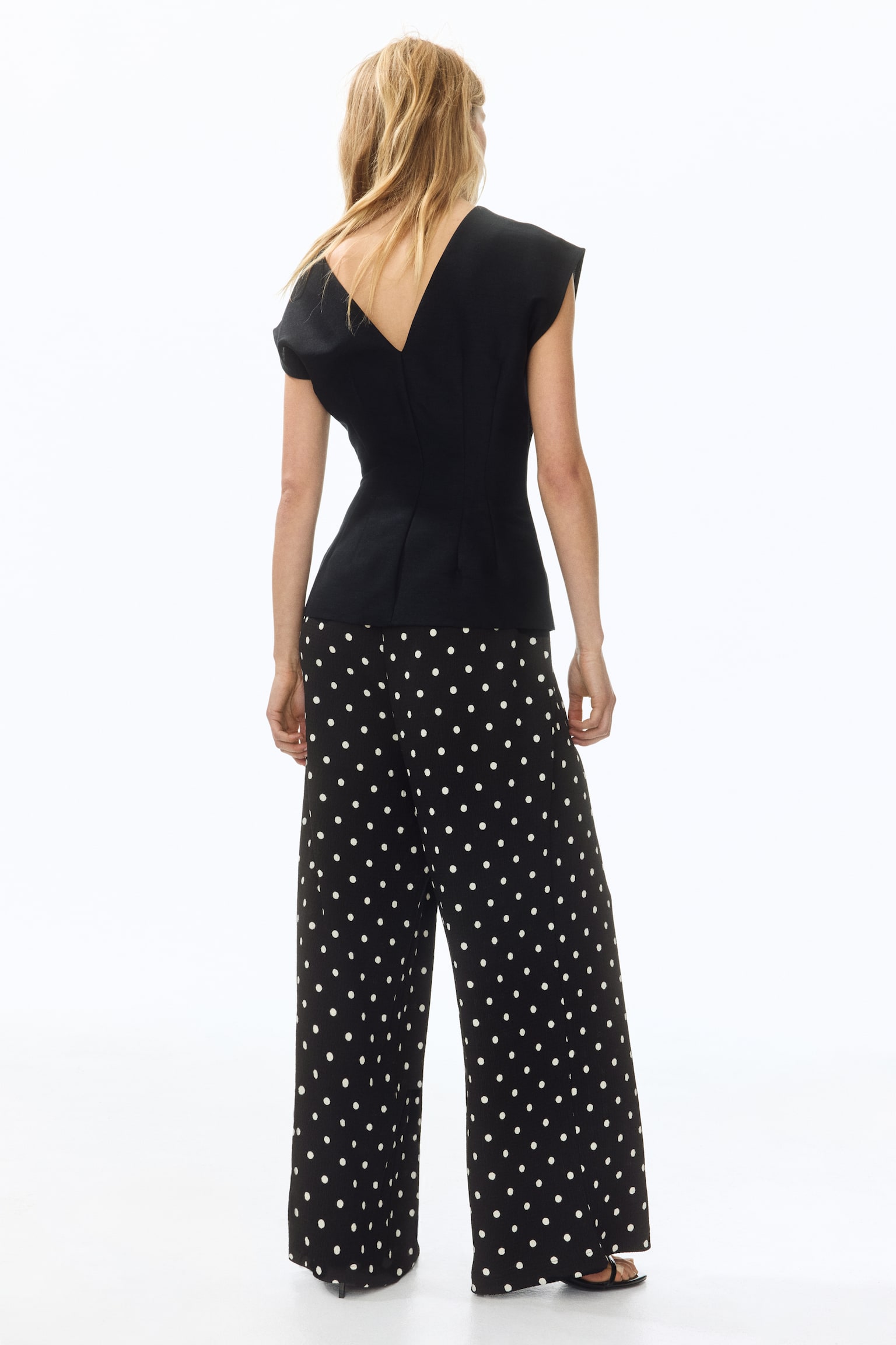 Wide pull-on trousers - Black/Polka dot/Black/Dark brown/Dark rust red/Light beige/Striped/Cream/Striped/Dark brown/Leopard print/Beige - 3