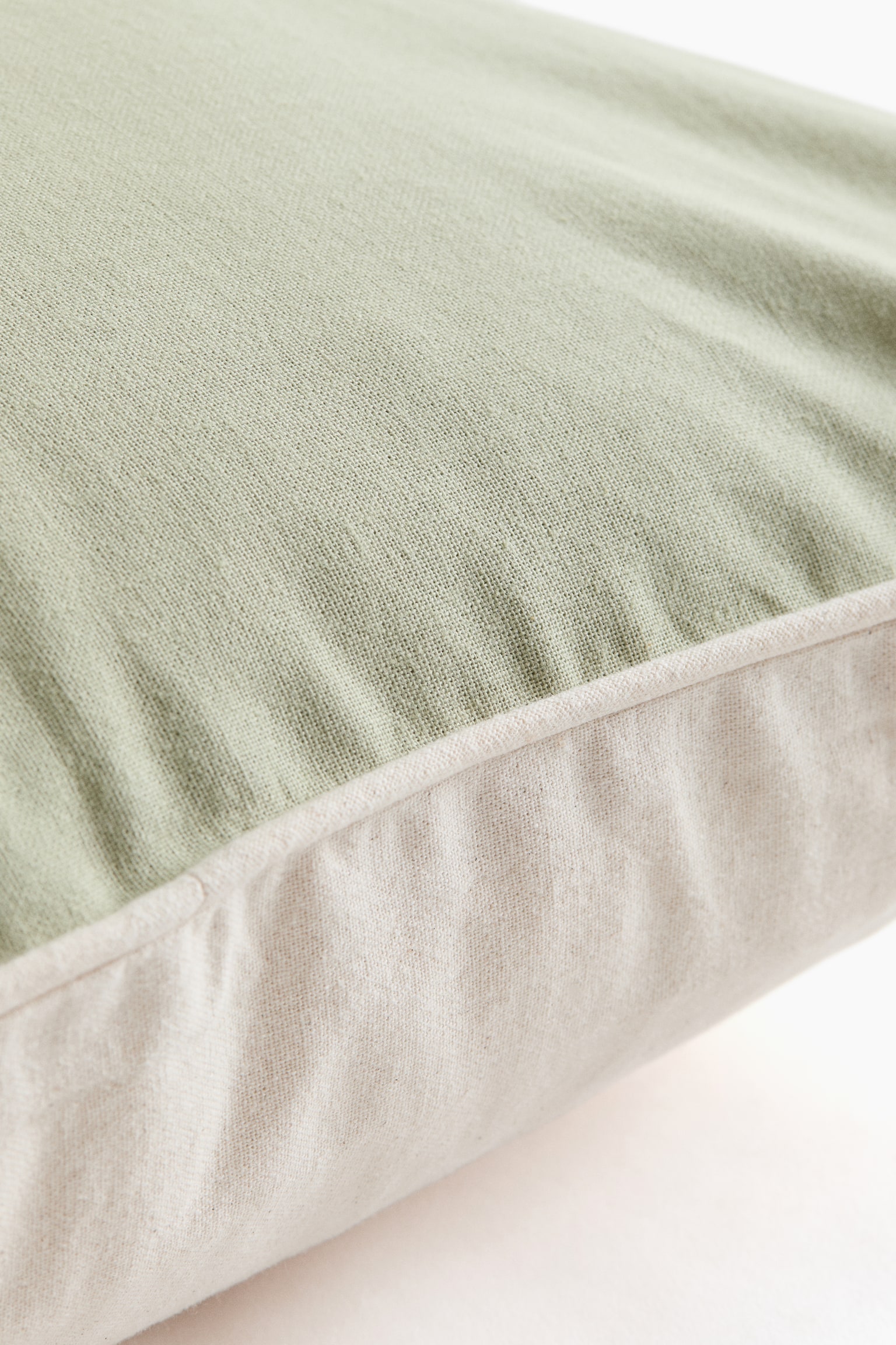 Housse de coussin en toile - Vert kaki clair/Rose/Jaune - 6